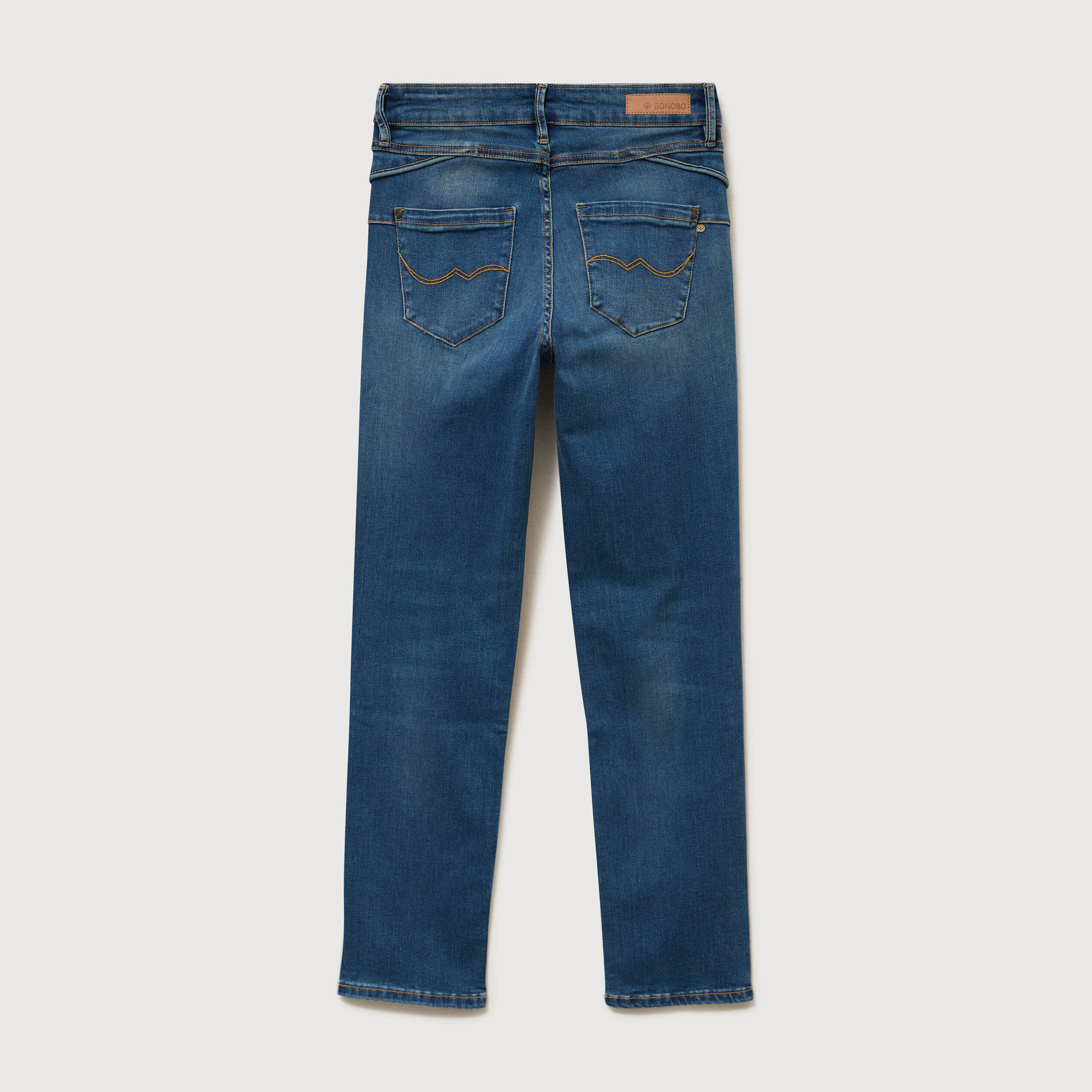 Jeans regular 7/8&egrave;me denim stone femme