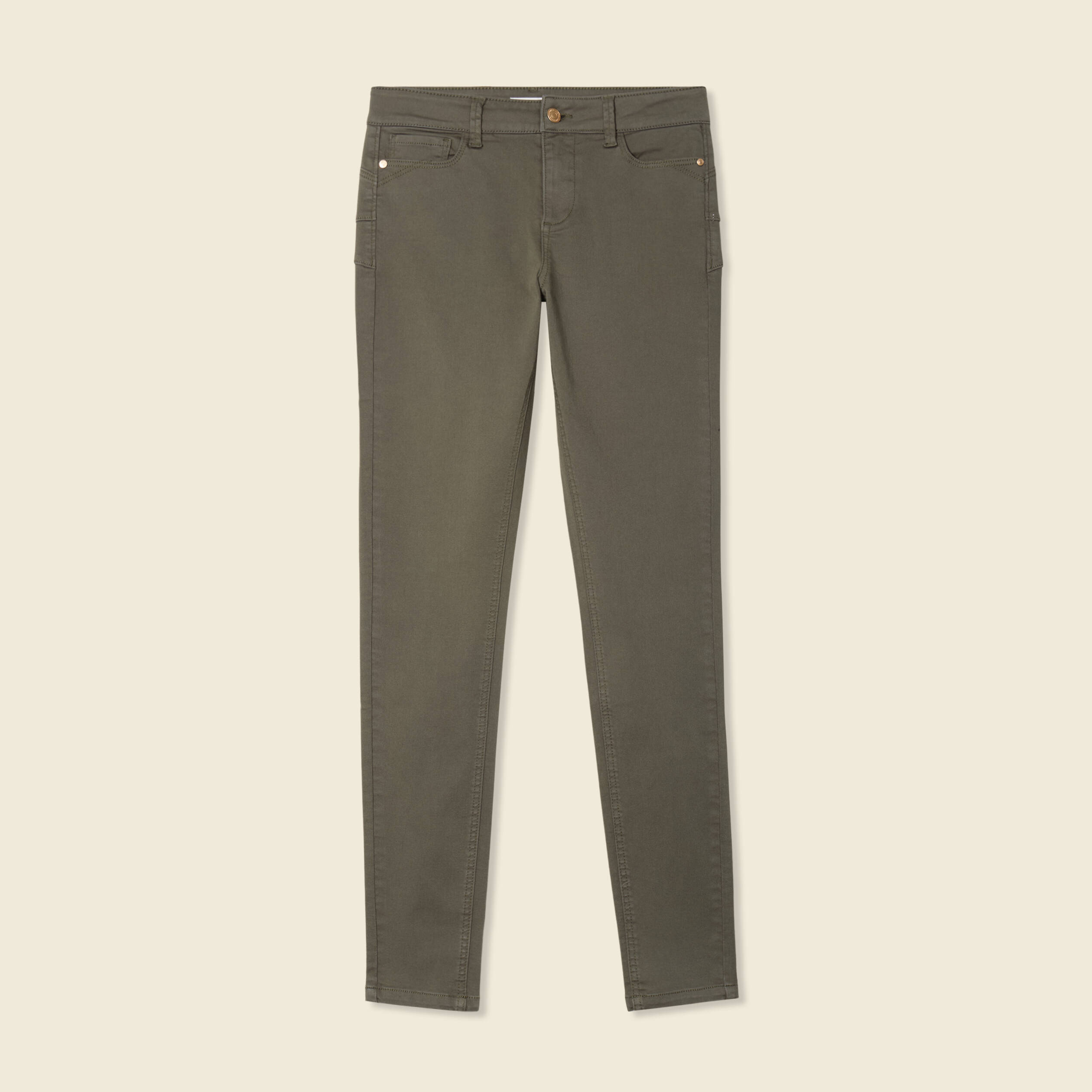 pantalon audrey skinny push up vert kaki femme Pantalon Audrey - skinny push up vert kaki femme