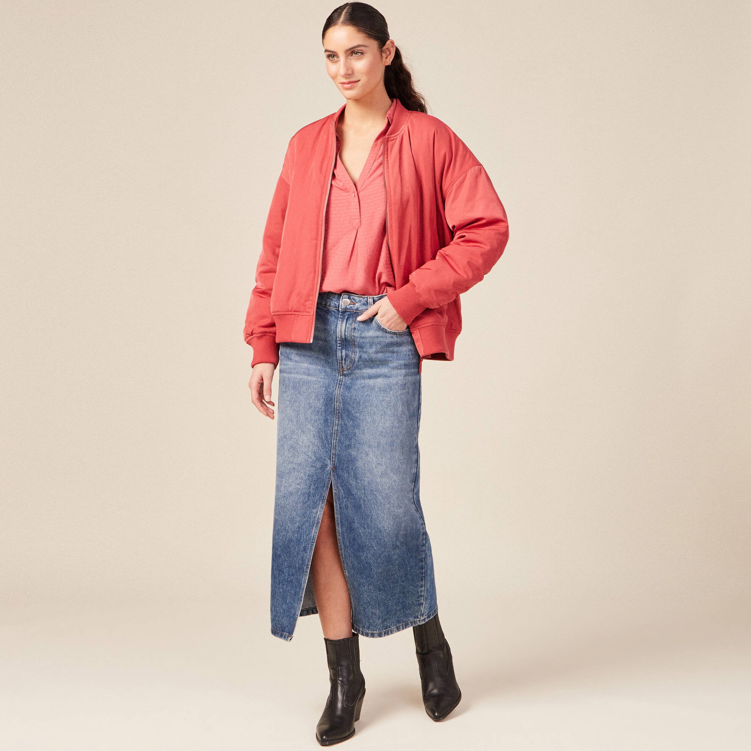 blouse manches longues terracotta femme Blouse manches longues terracotta femme