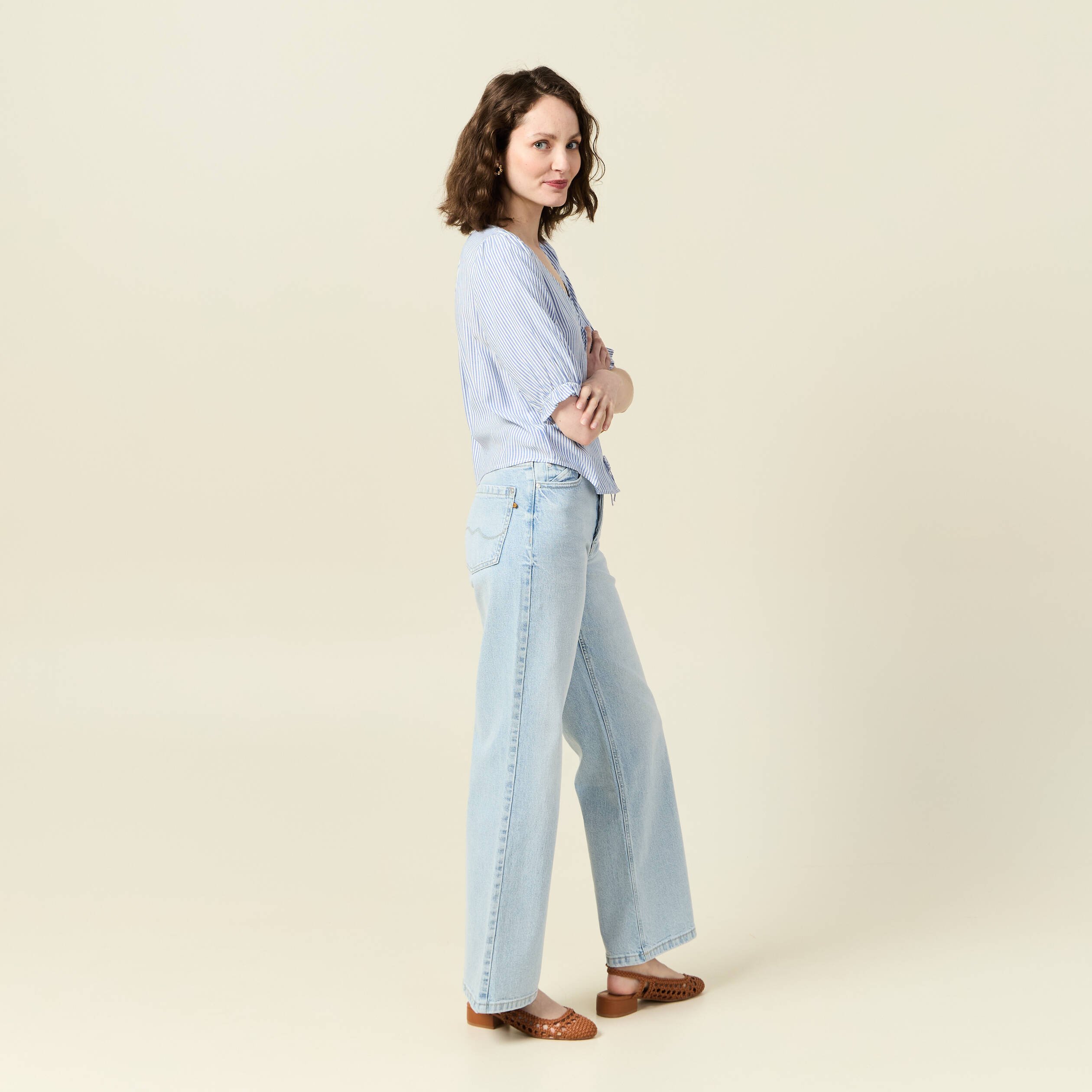 blouse manches 34 ecru femme Blouse manches 3/4 ecru femme