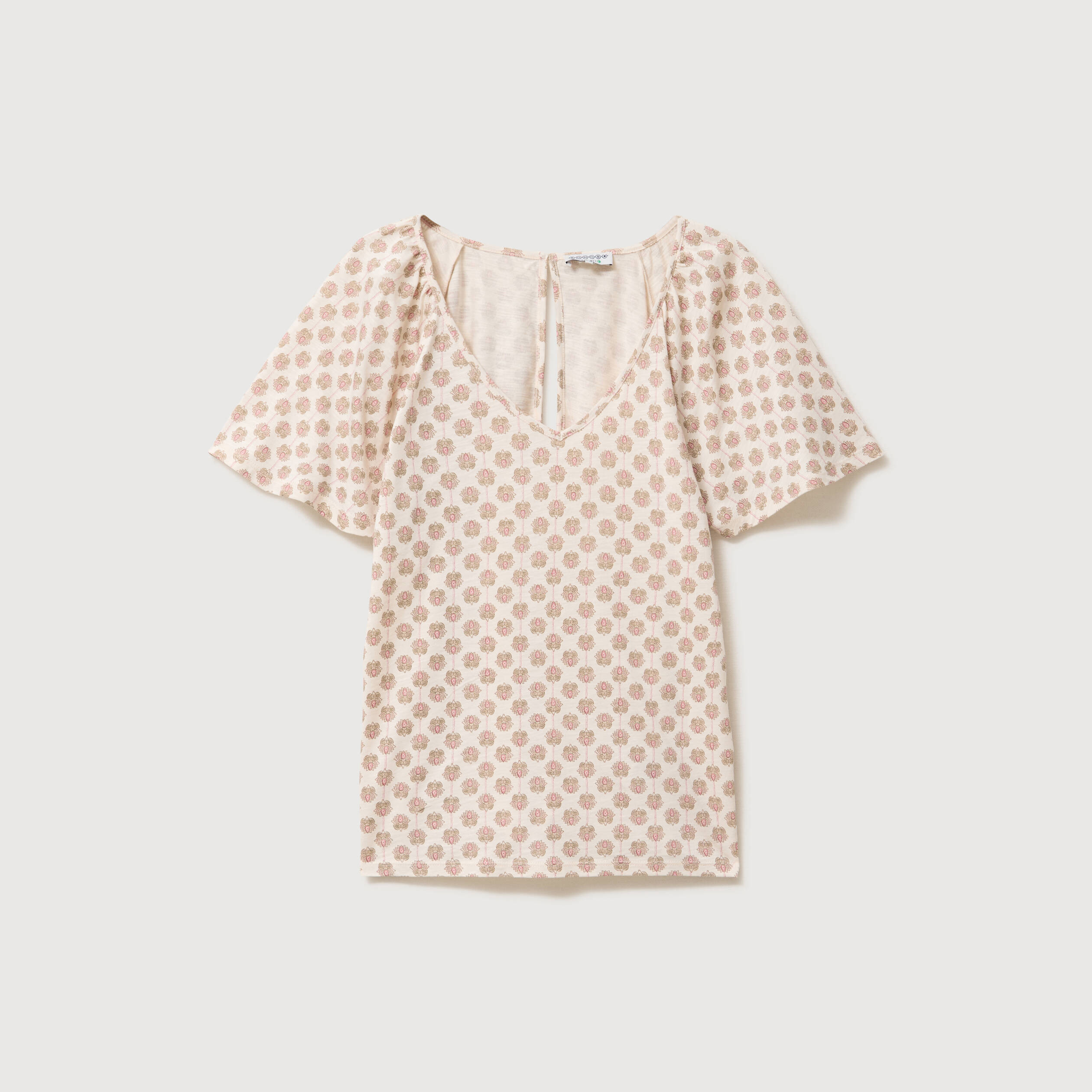 T-shirt manches courtes jaune pastel femme