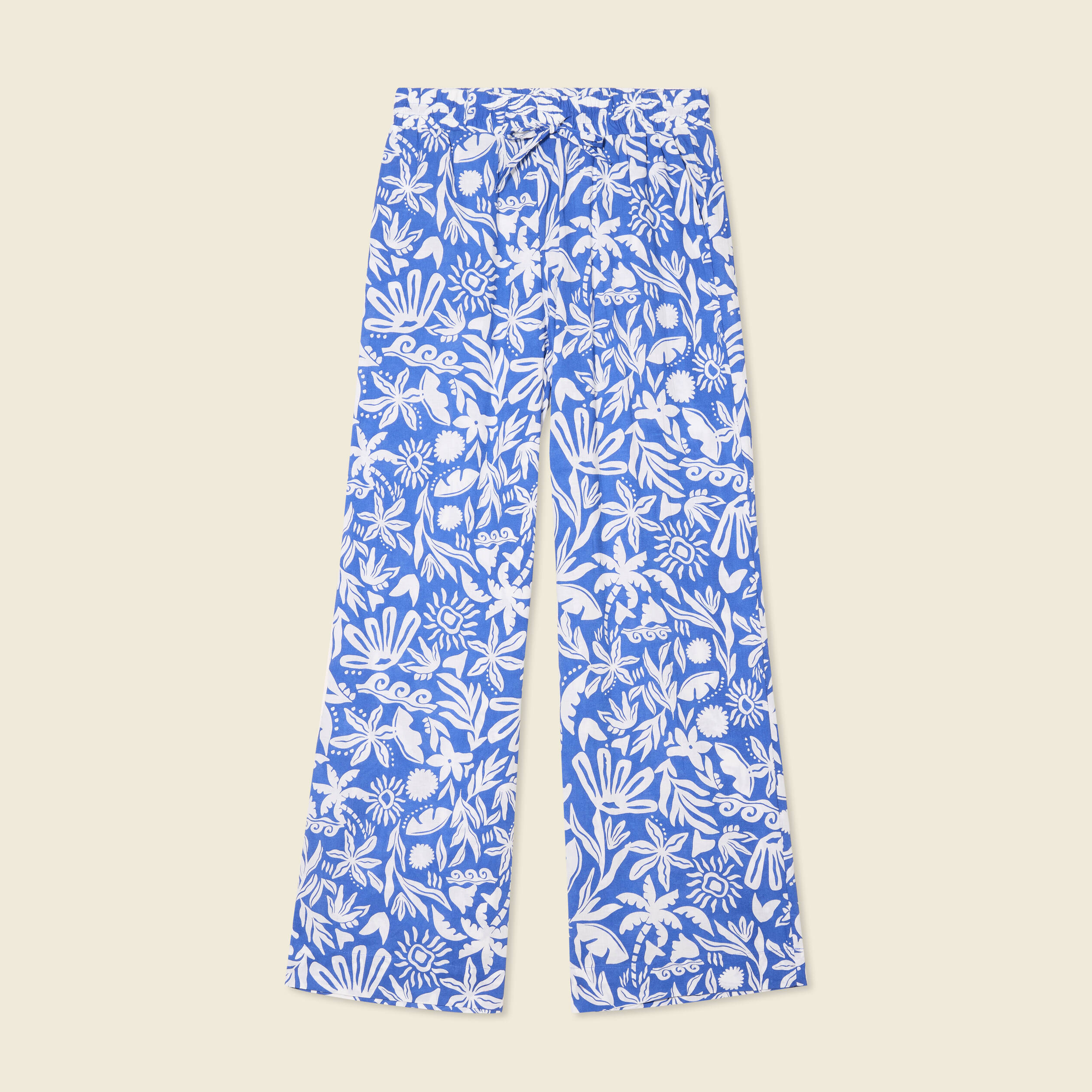 pantalon large taille haute bleu femme Pantalon large taille haute bleu femme