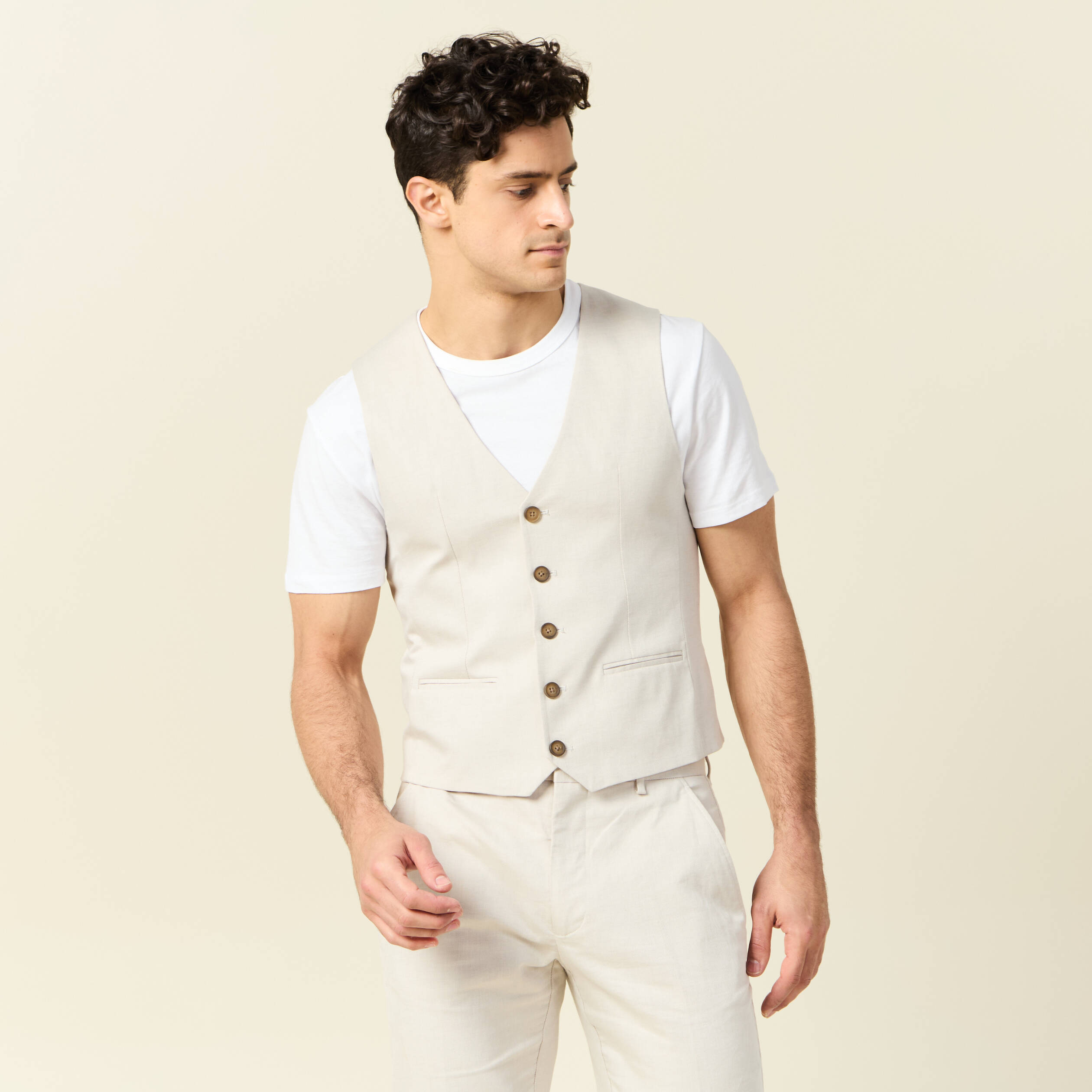 veston sans manches sable homme Veston sans manches sable homme