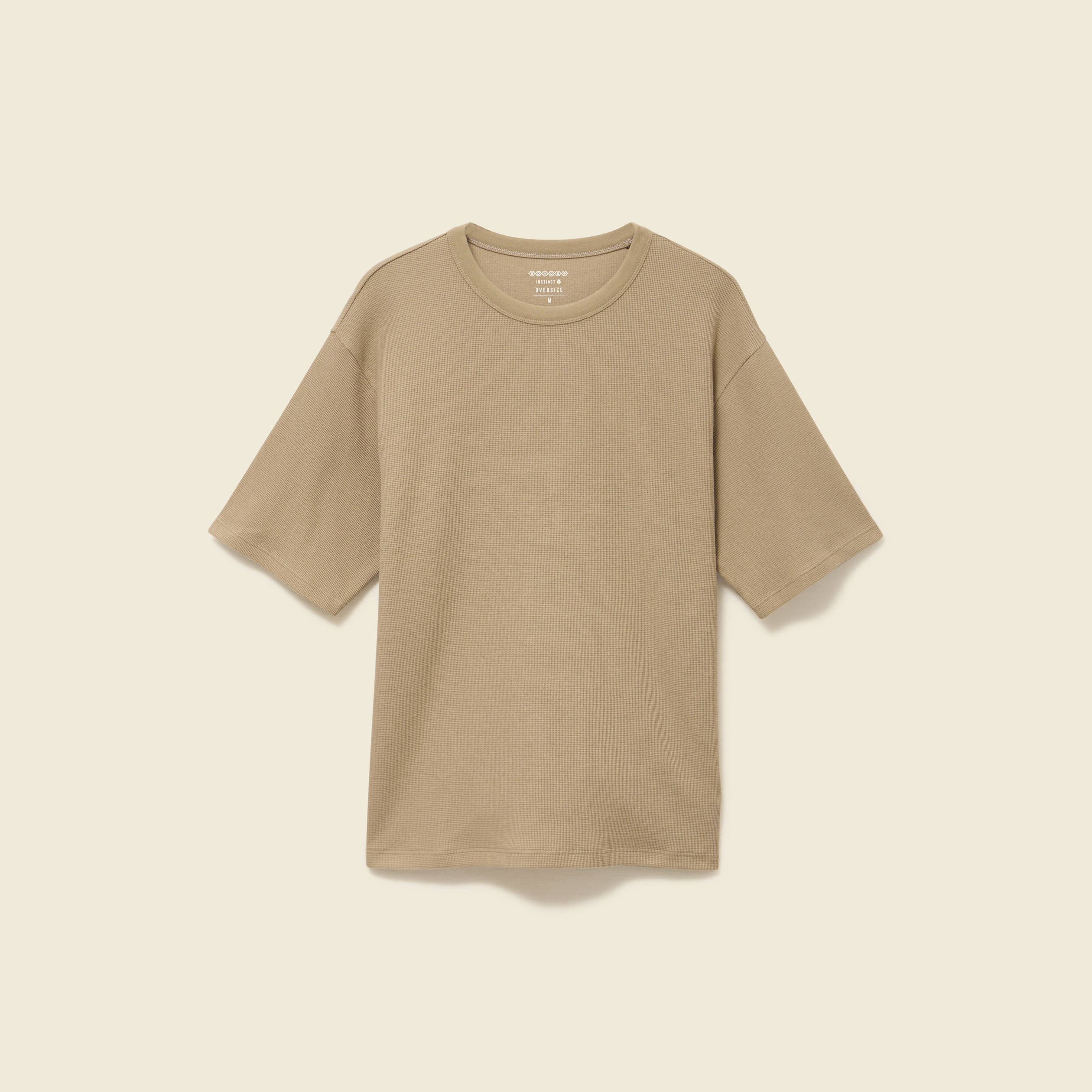 T-shirt ample en coton manches courtes beige fonce homme