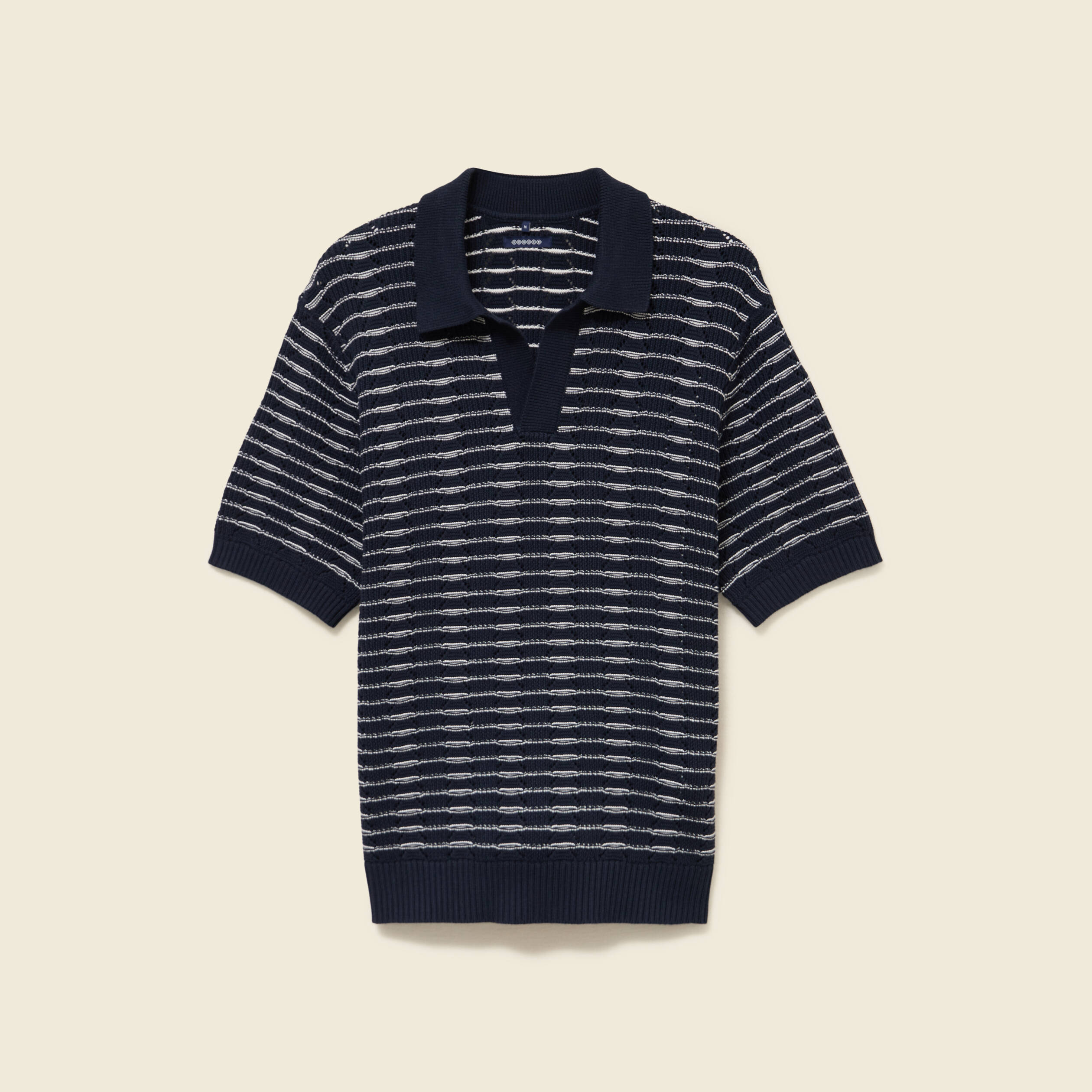 Polo ample en coton manches courtes bleu marine homme