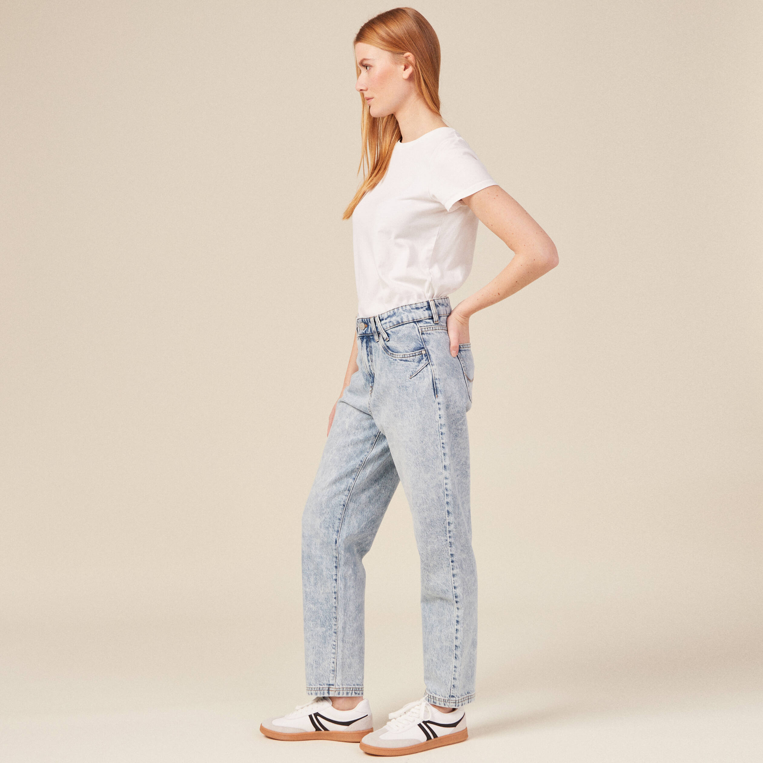jeans boyfriend 78eme denim snow bleu femme Jeans boyfriend 7/8ème denim snow bleu femme