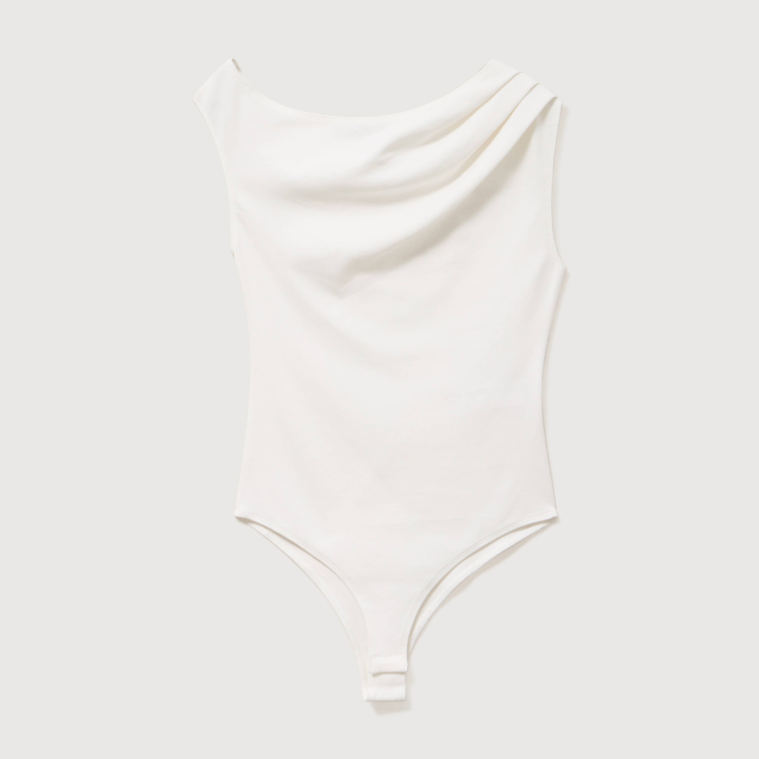 Body ajust&eacute; encolure bardot ecru femme
