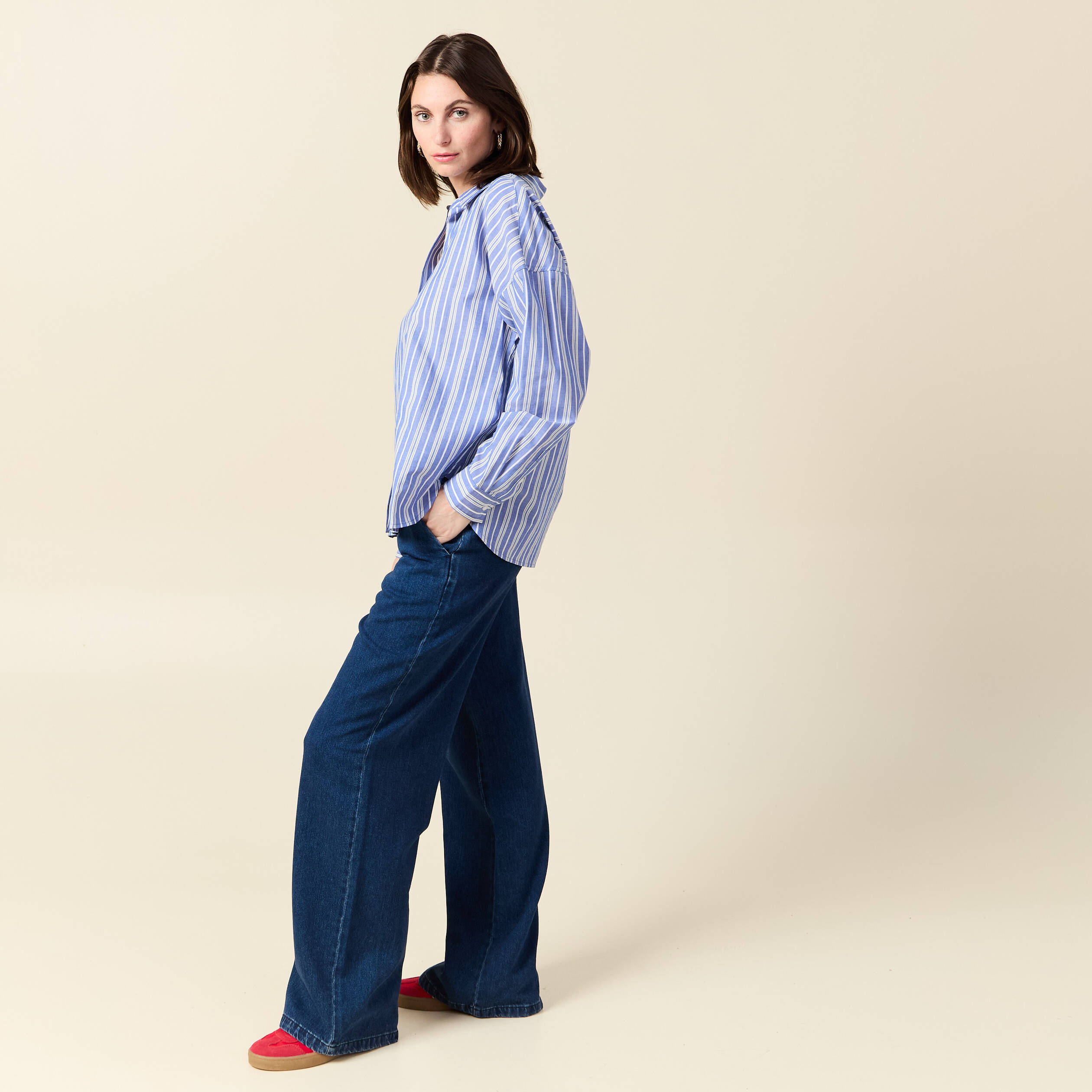 chemise eco responsable bleu clair femme Chemise éco-responsable bleu clair femme