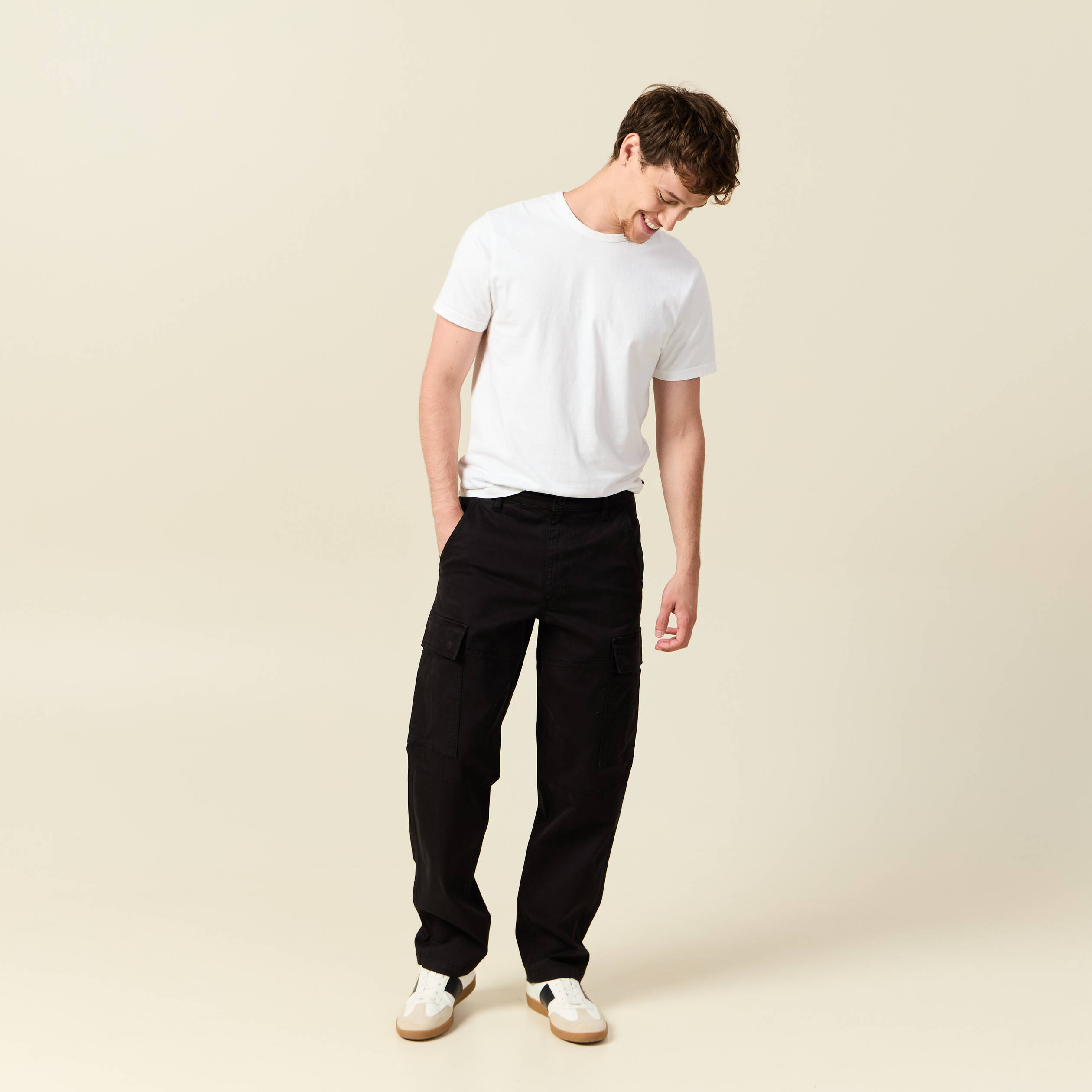 Cargo battle longueur 32 noir homme