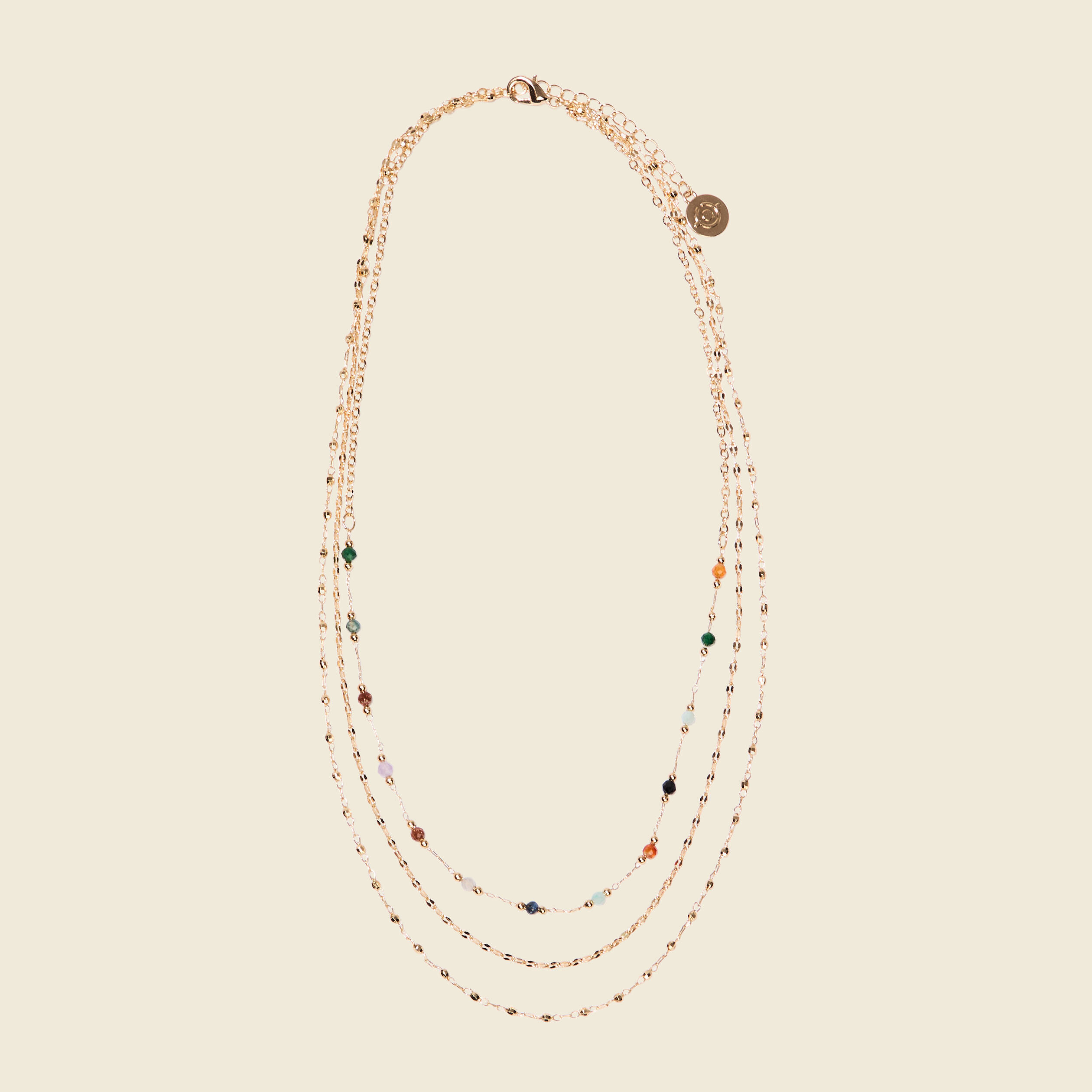 collier multirangs perles couleur or femme Collier multirangs perles couleur or femme