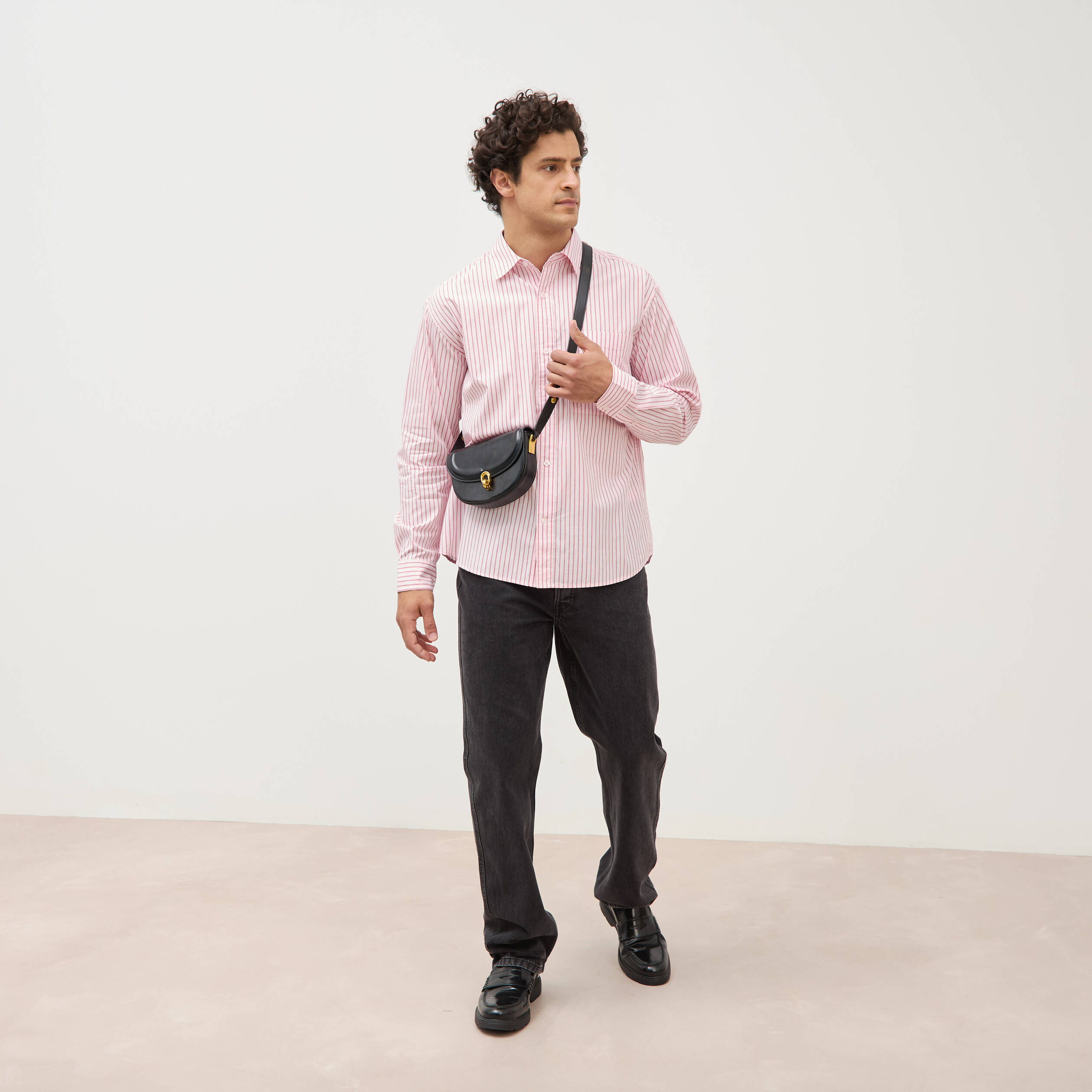 Chemise boyfriend en coton rose homme