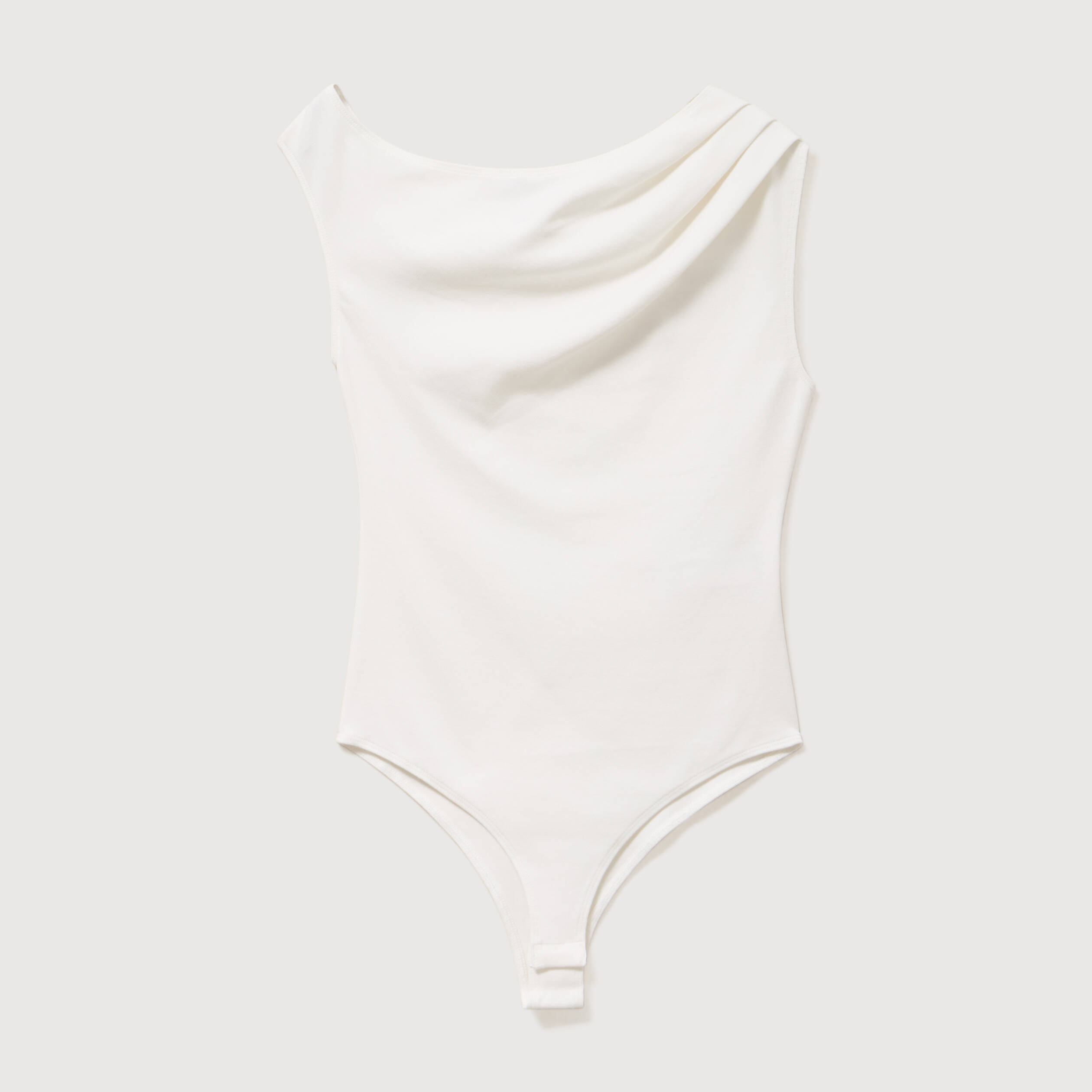 Body ajust&eacute; encolure bardot ecru femme