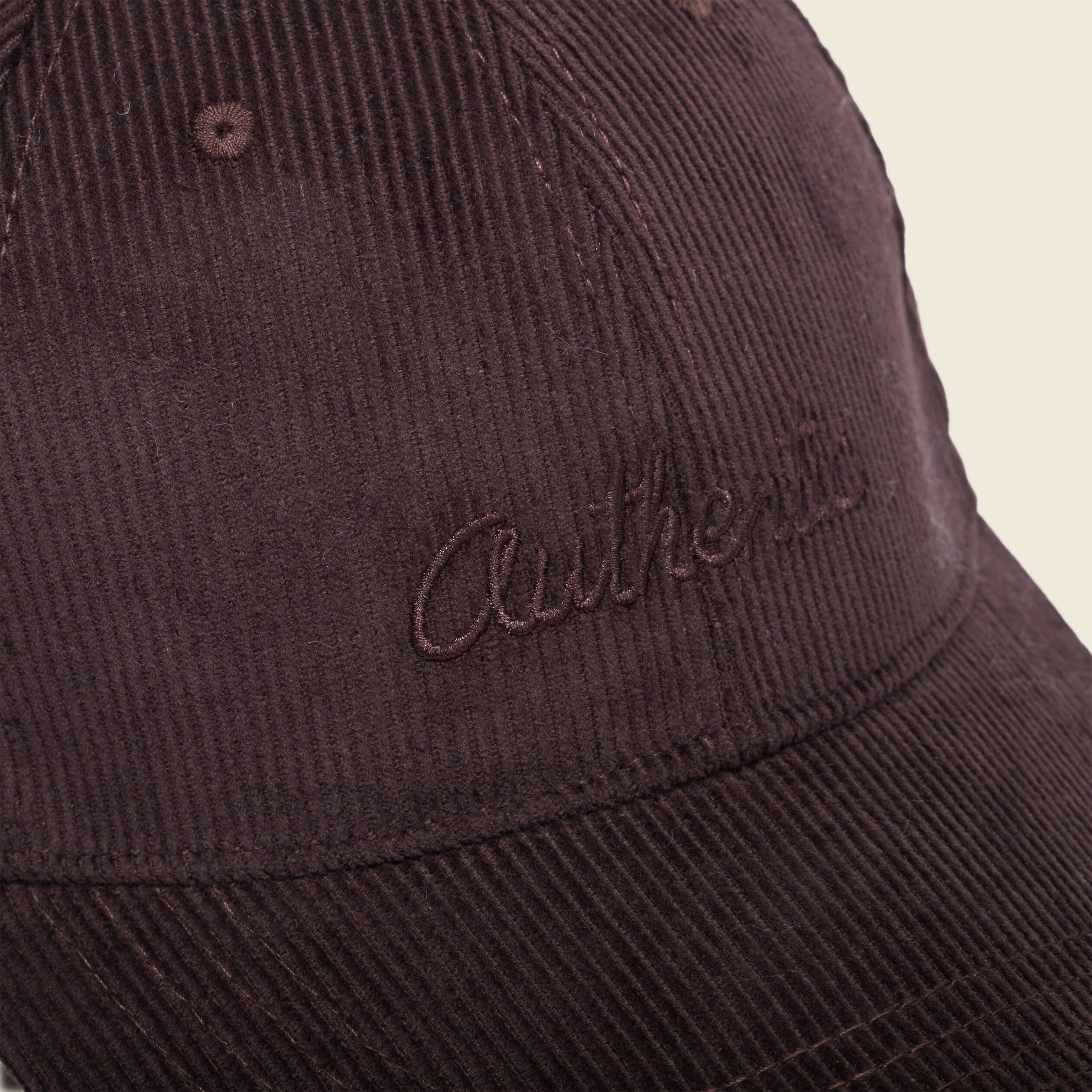 Casquette velours en coton bordeaux homme