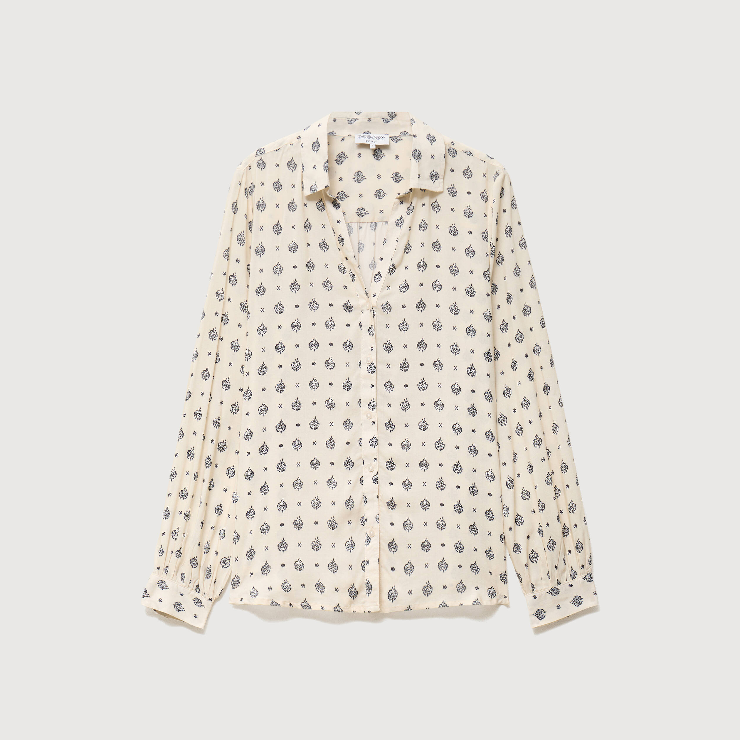 Blouse manches longues ecru femme