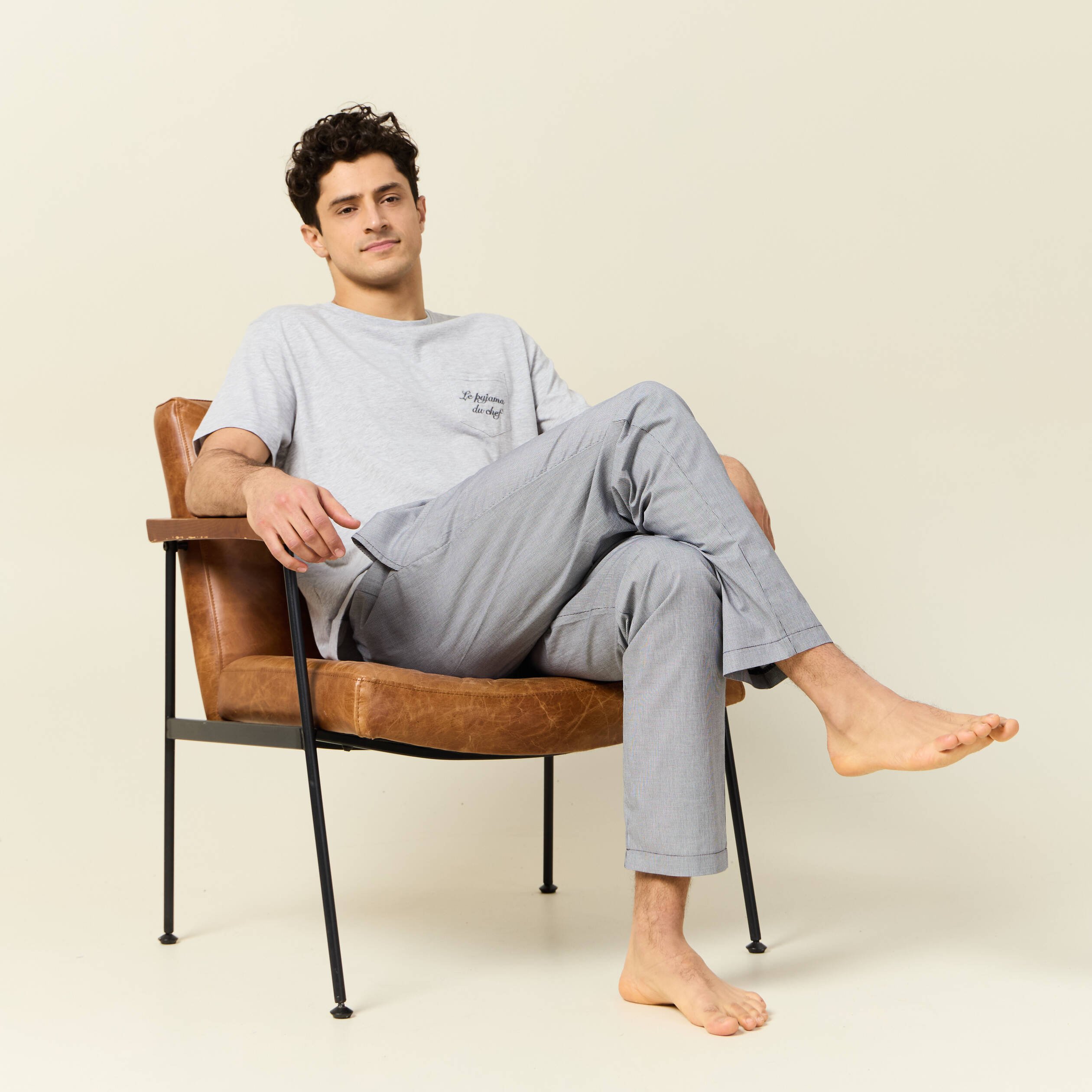 ensemble pyjama 2 pieces gris clair homme Ensemble pyjama 2 pièces gris clair homme
