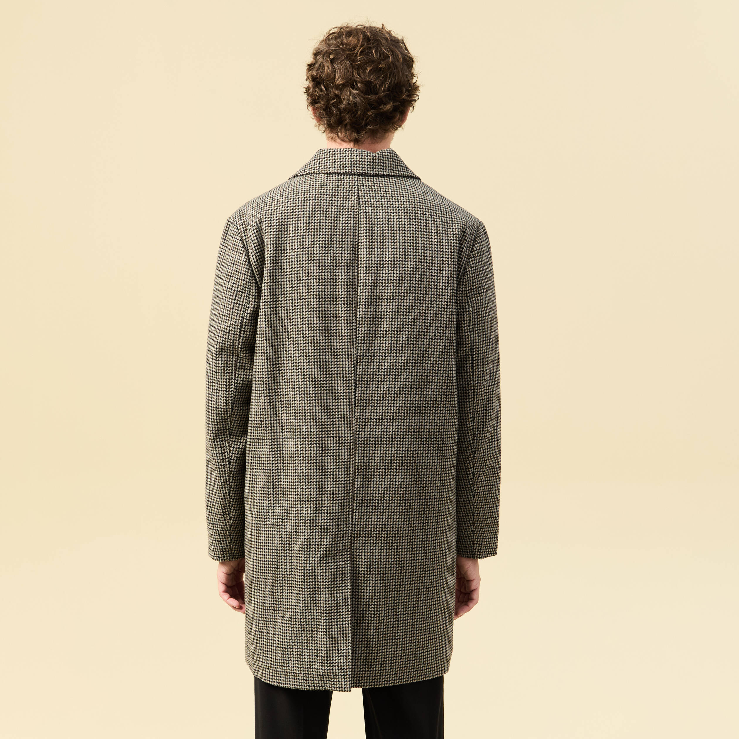Manteau col classique manches longues camel homme