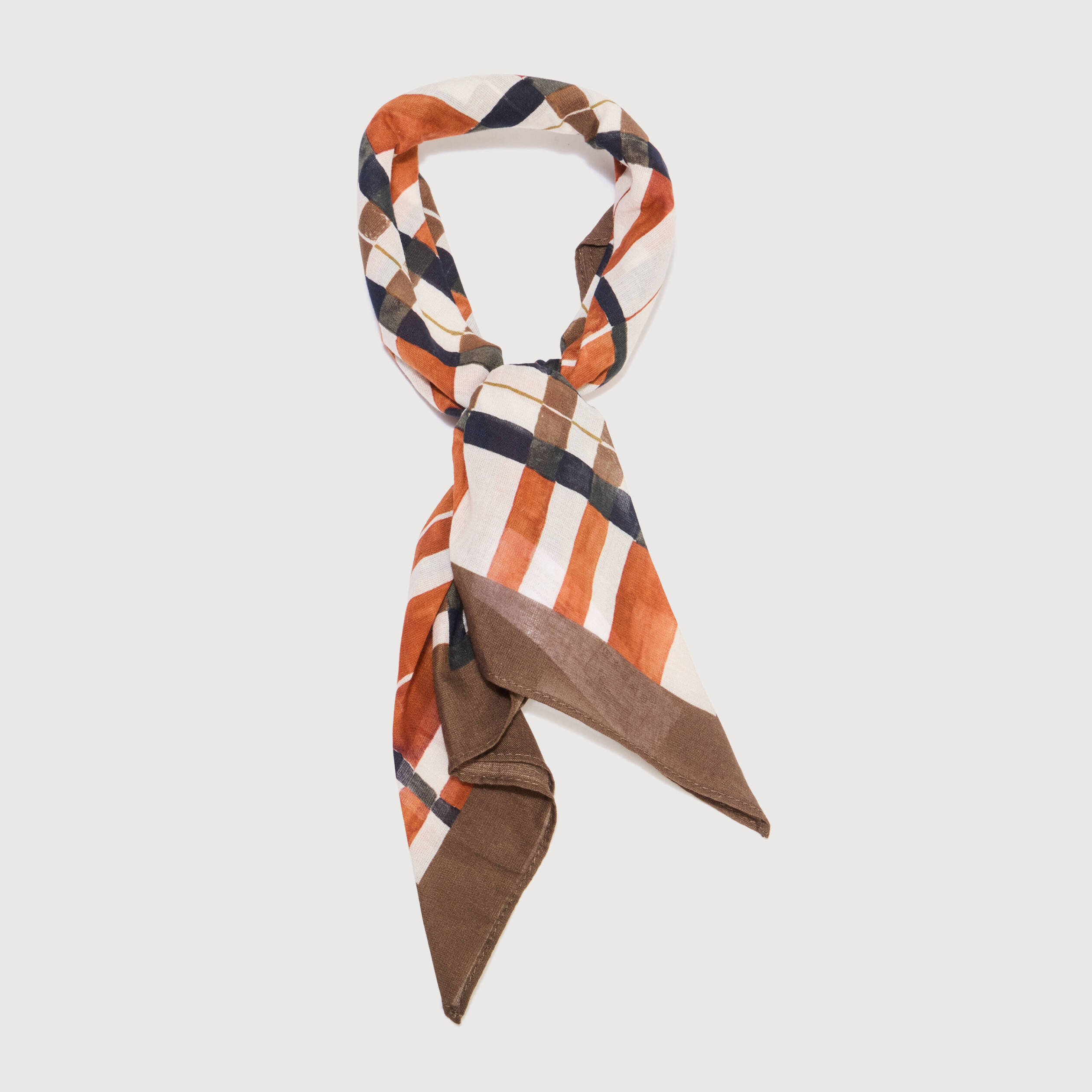 Foulard en coton orange fonc&eacute; homme
