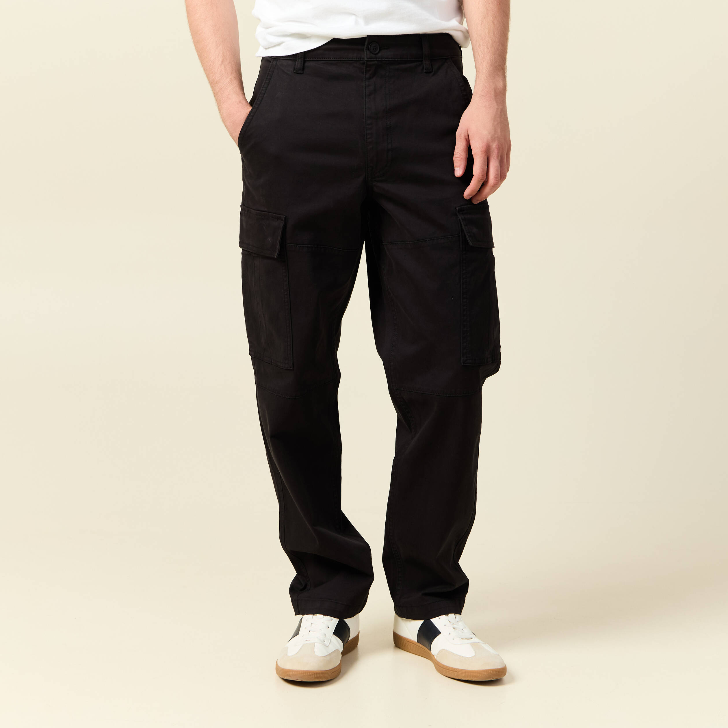 Cargo battle longueur 32 noir homme