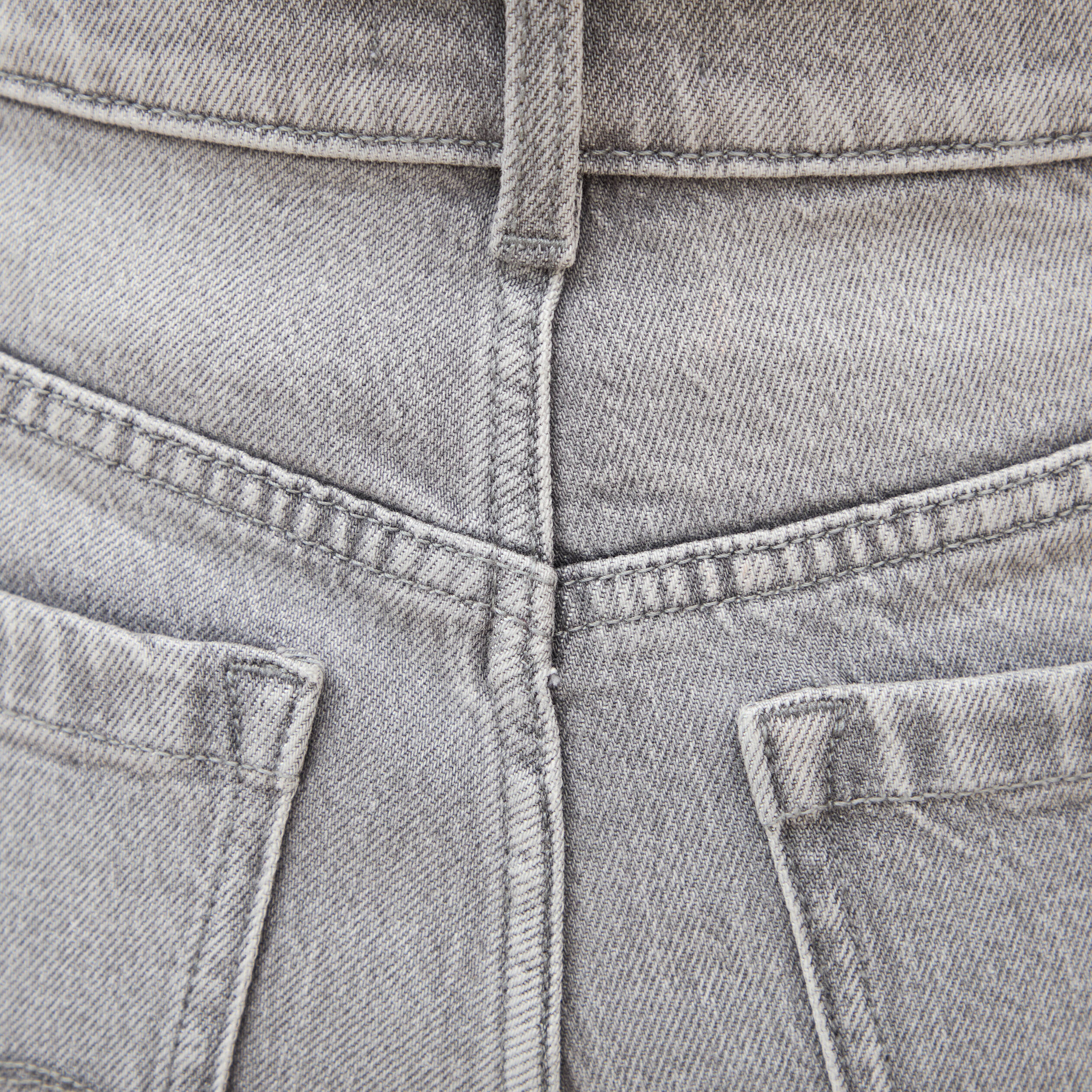 Jeans large taille haute denim gris femme