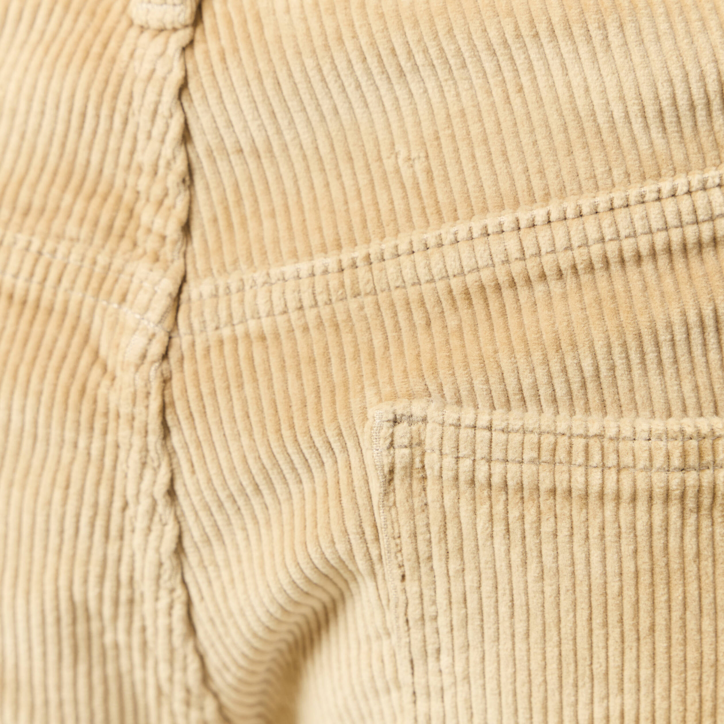 Pantalon droit en velours longueur 32 beige homme