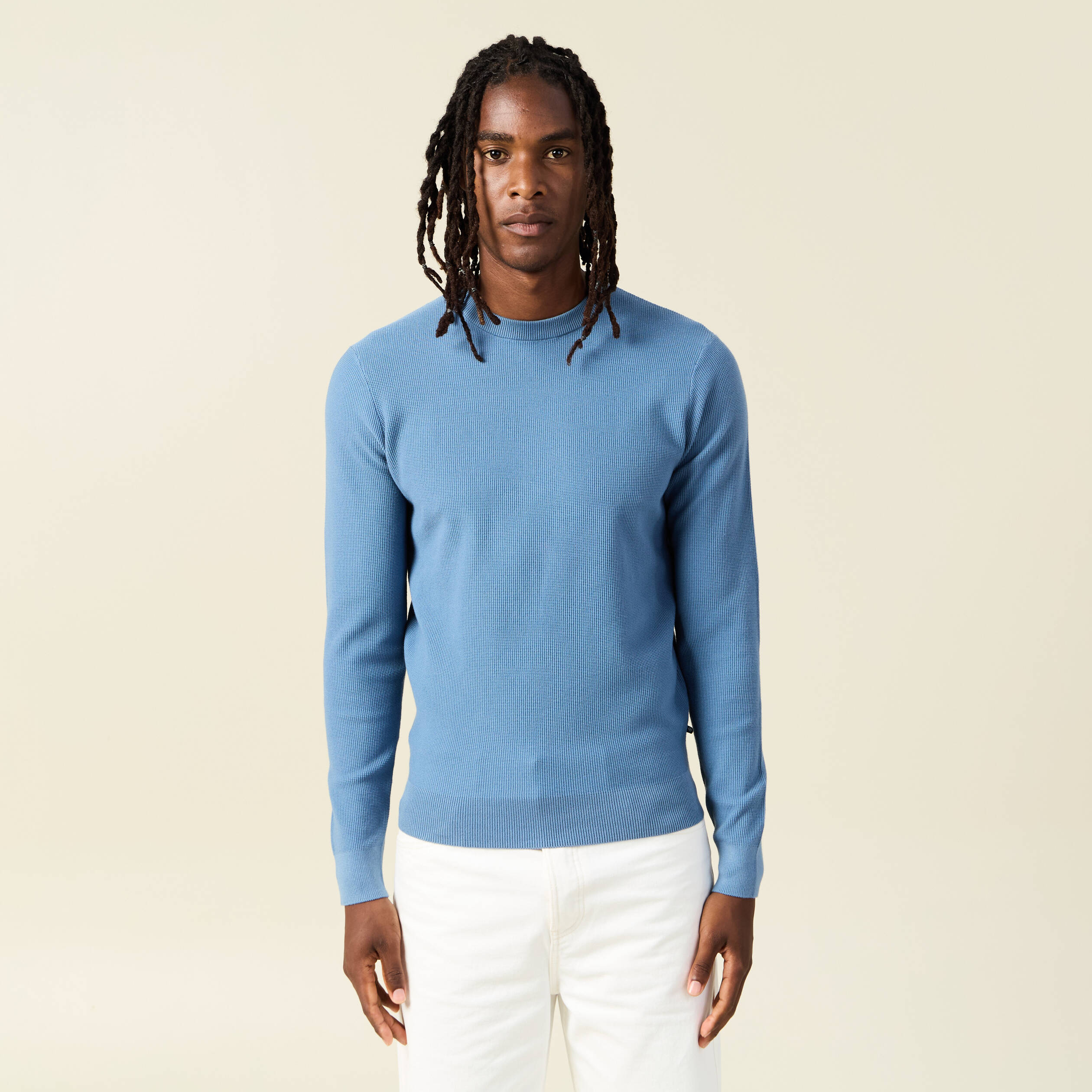 pull eco responsable bleu gris homme Pull éco-responsable bleu gris homme