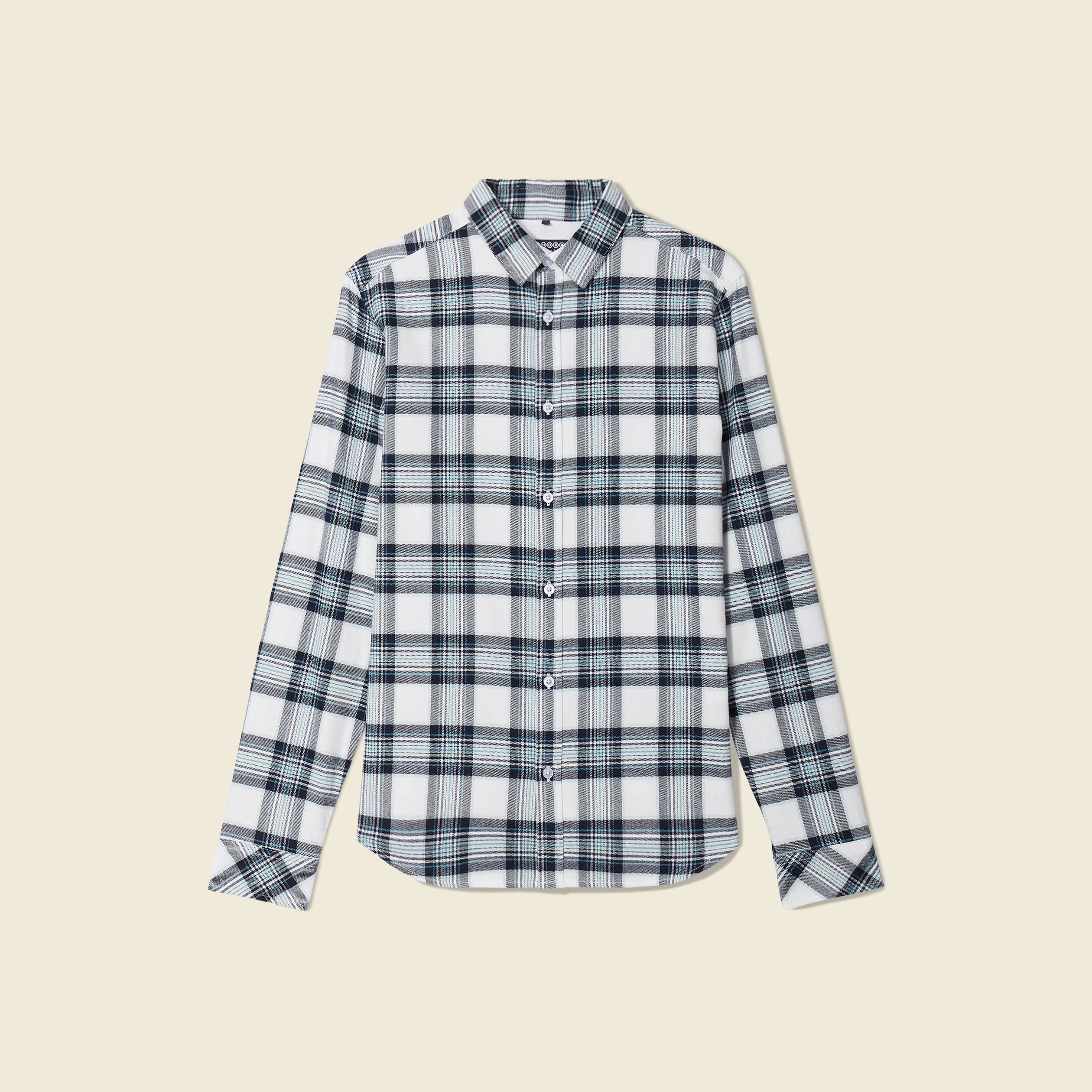 Chemise en coton manches longues ecru homme