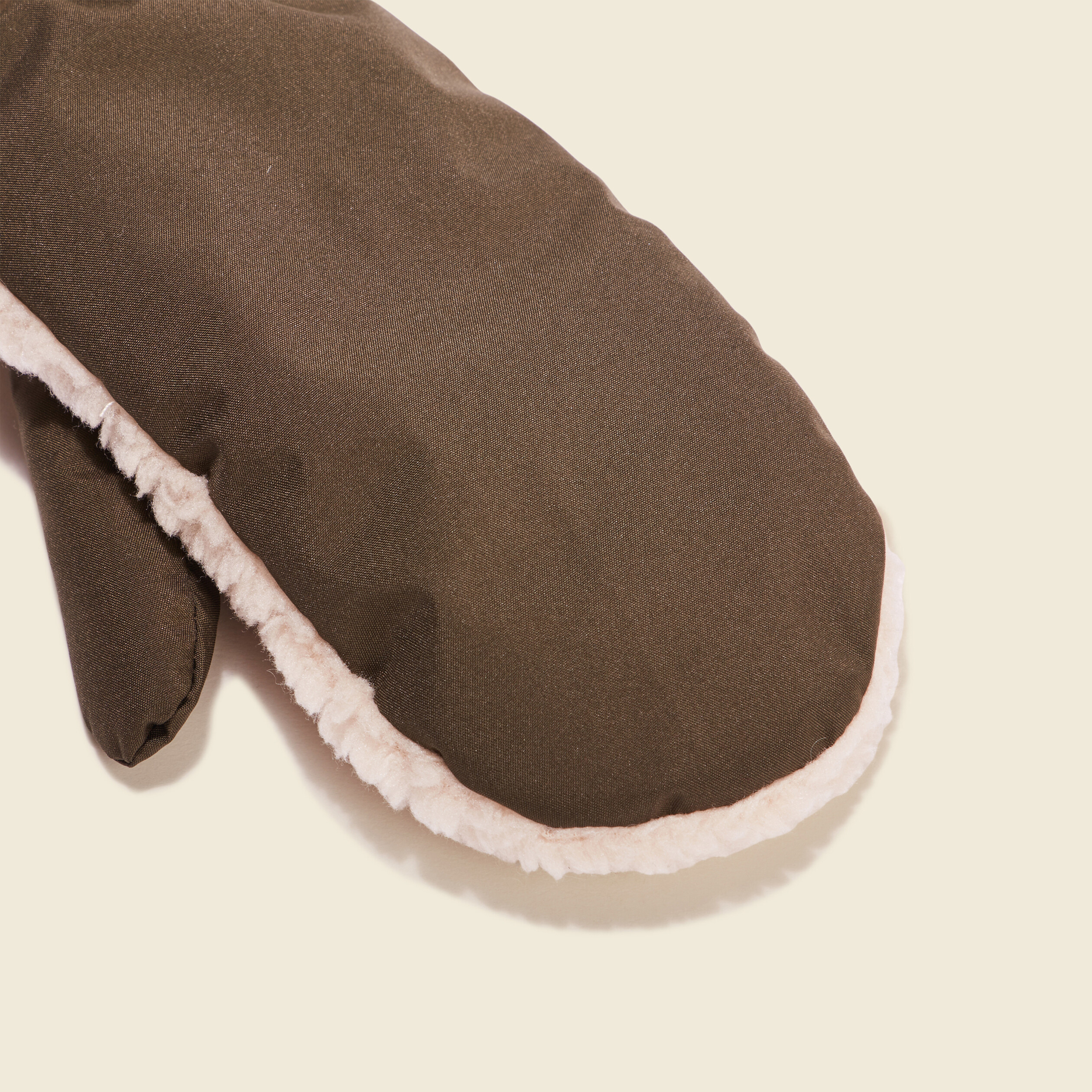 Moufles imitation laine mouton vert kaki femme