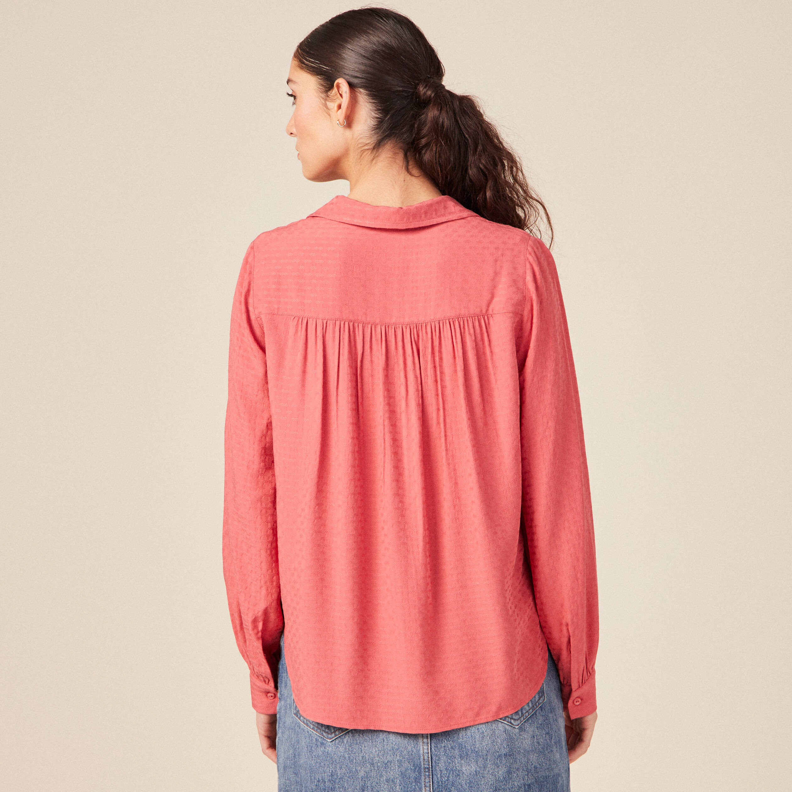 blouse manches longues terracotta femme Blouse manches longues terracotta femme
