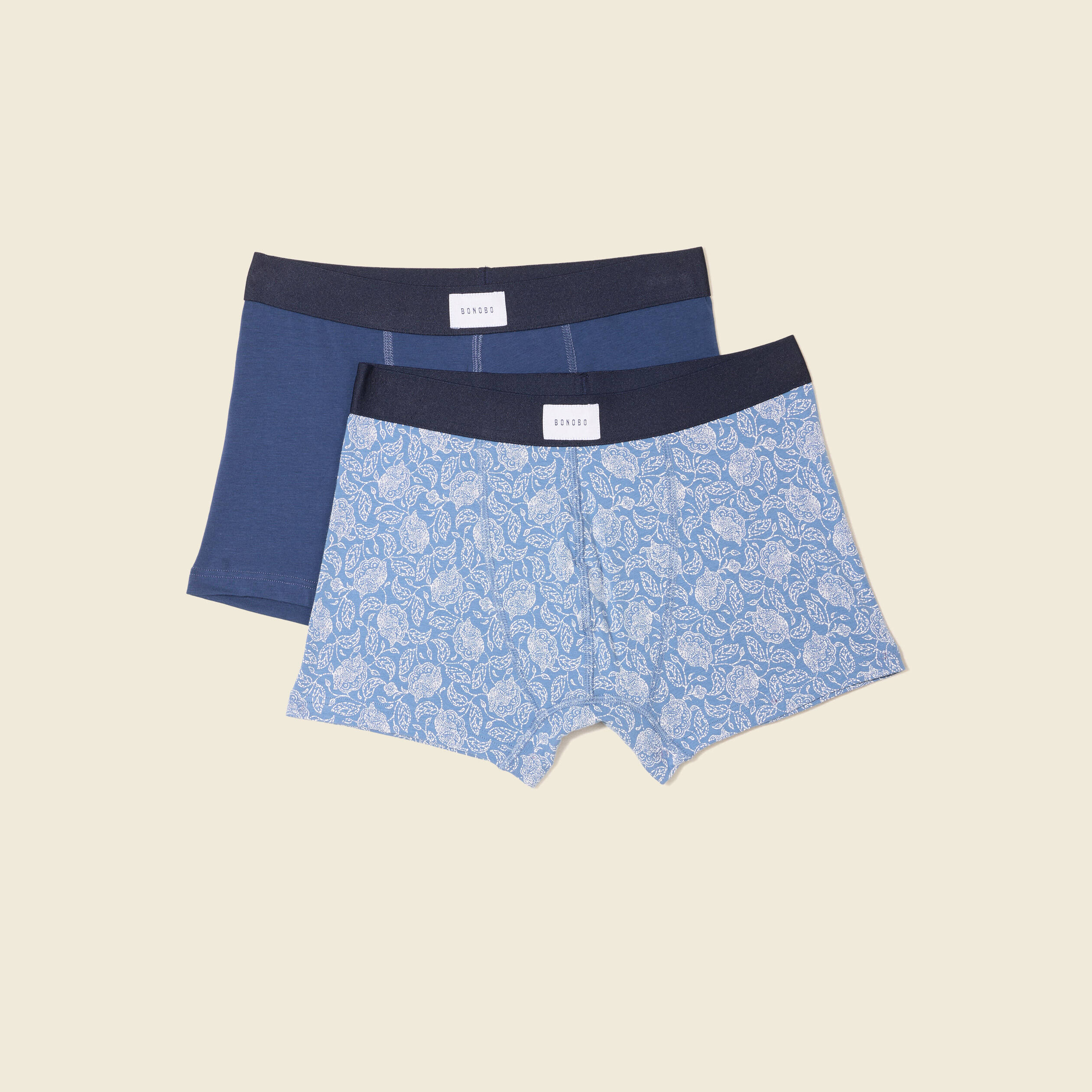 Lot 2 boxers bleu fonc&eacute; homme
