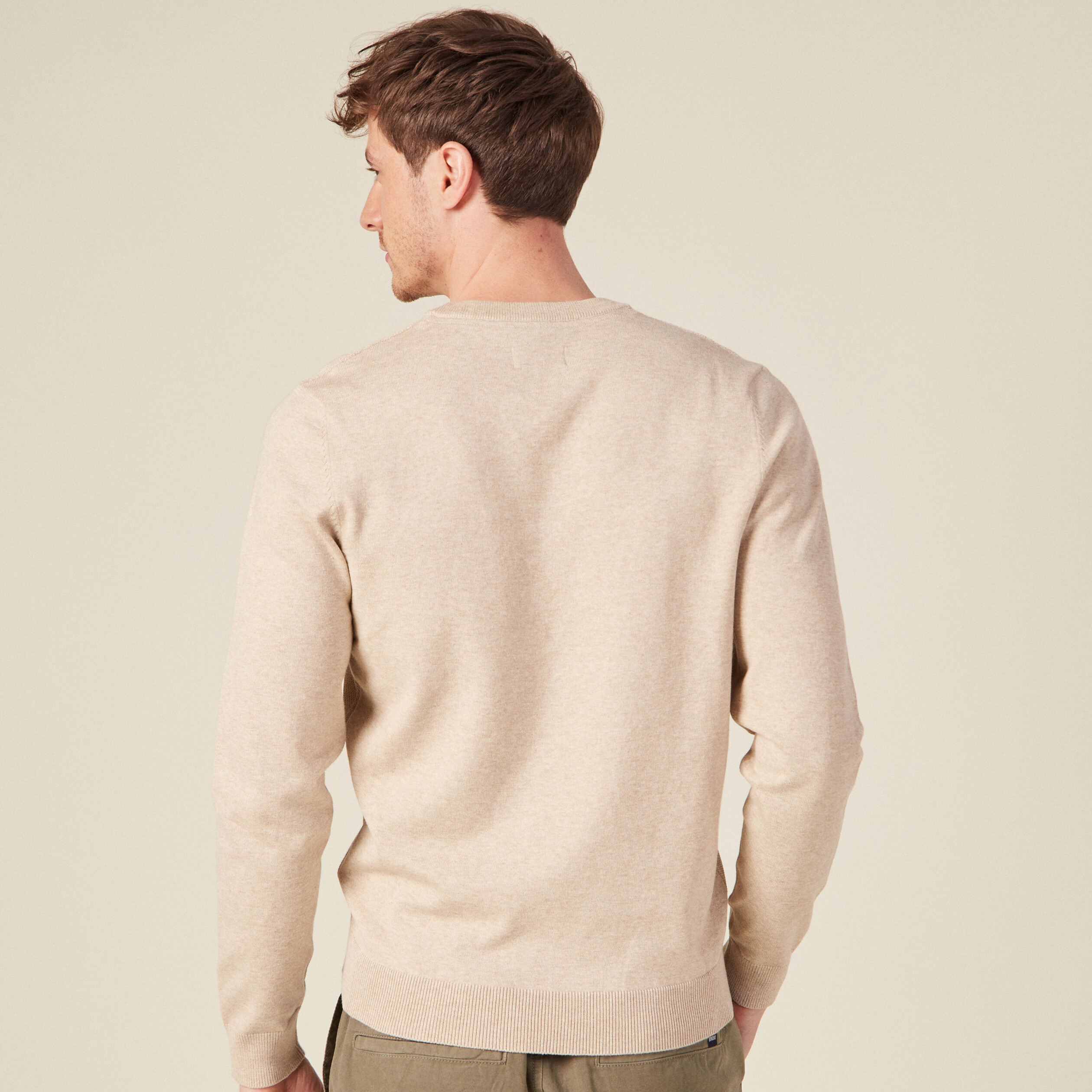 pull manches longues beige homme Pull manches longues beige homme