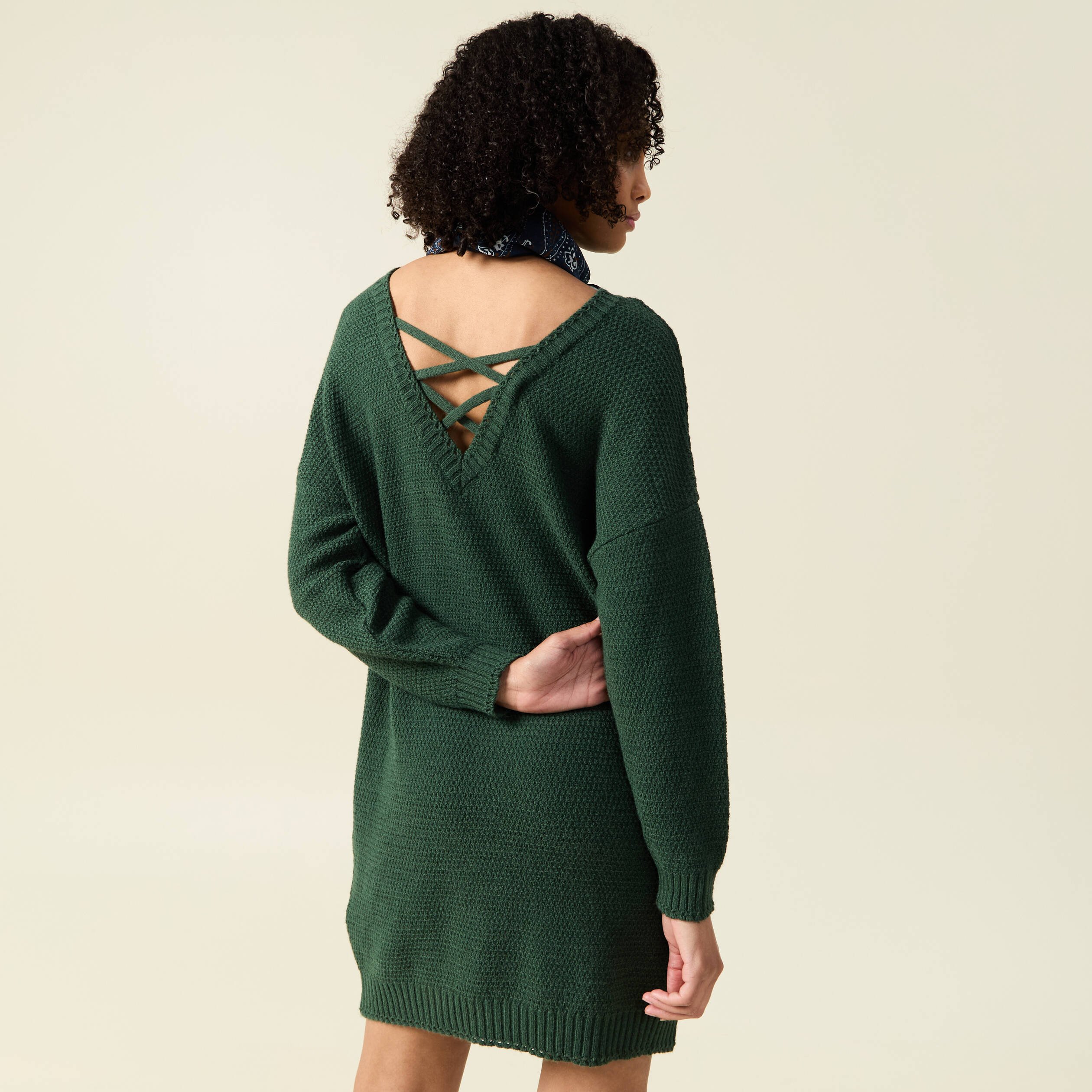 robe pull droite col bateau vert fonce femme Robe pull droite col bateau vert foncé femme