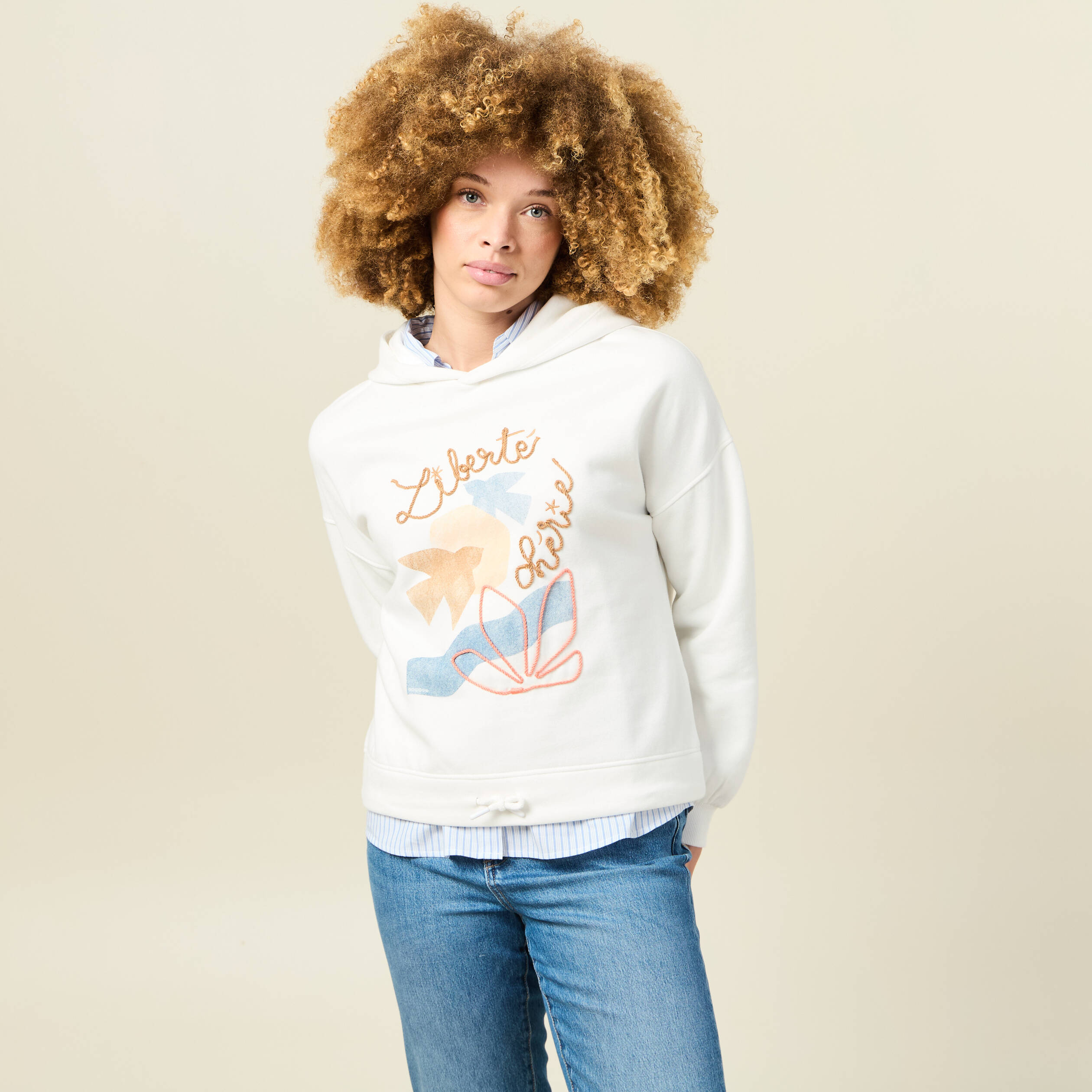 sweat a capuche ecru femme Sweat à capuche ecru femme