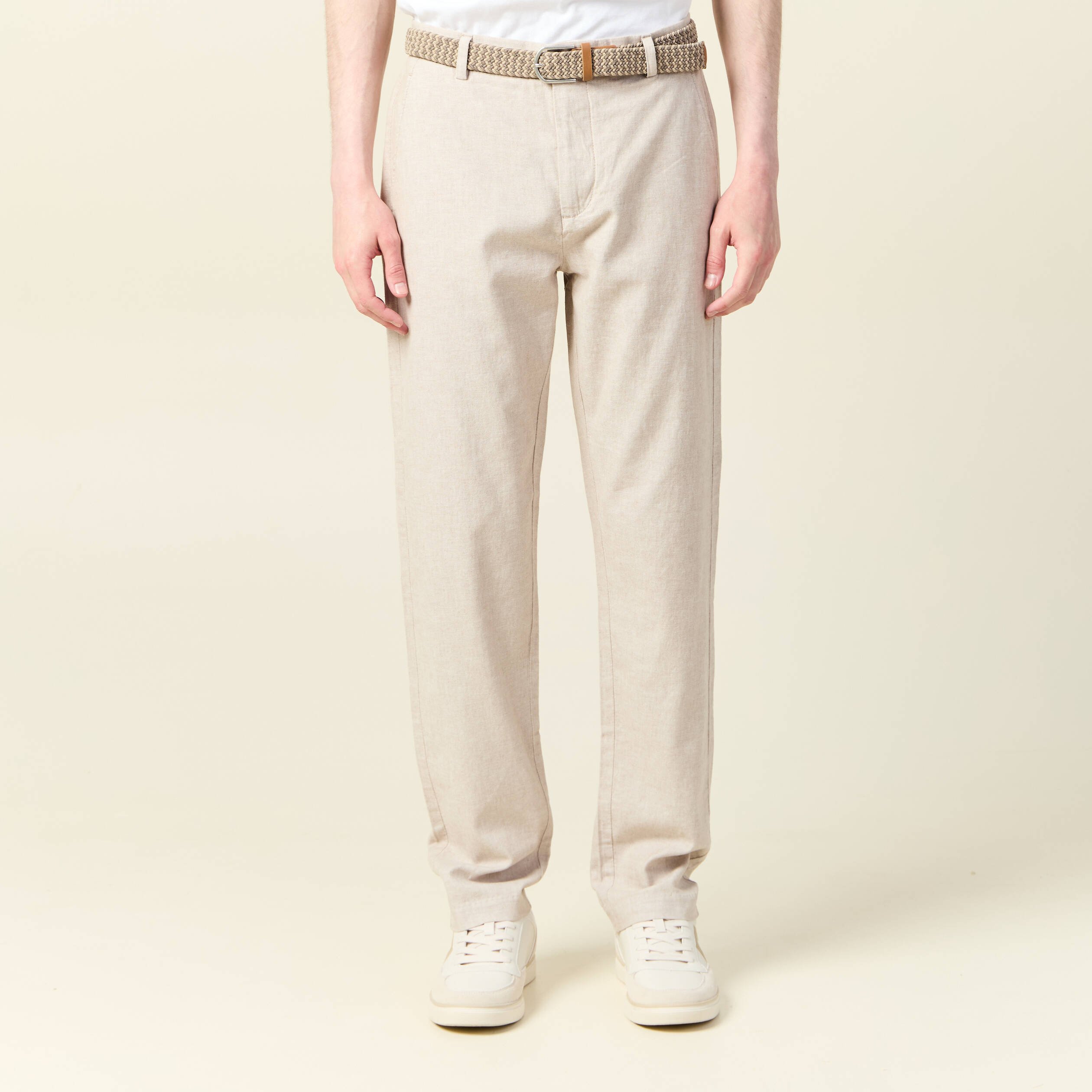 pantalon eco responsable beige homme Pantalon éco-responsable beige homme