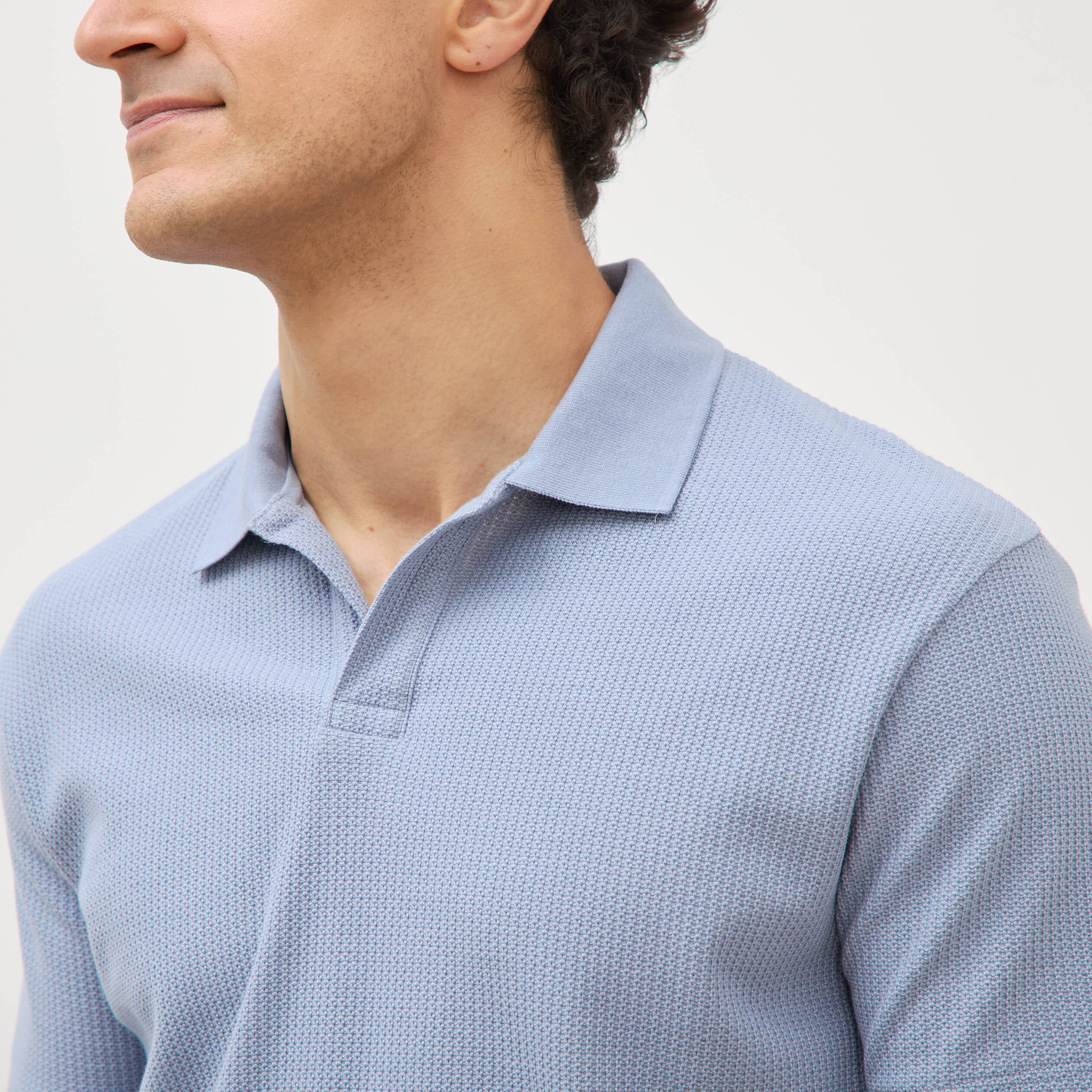 Polo manches courtes bleu gris homme