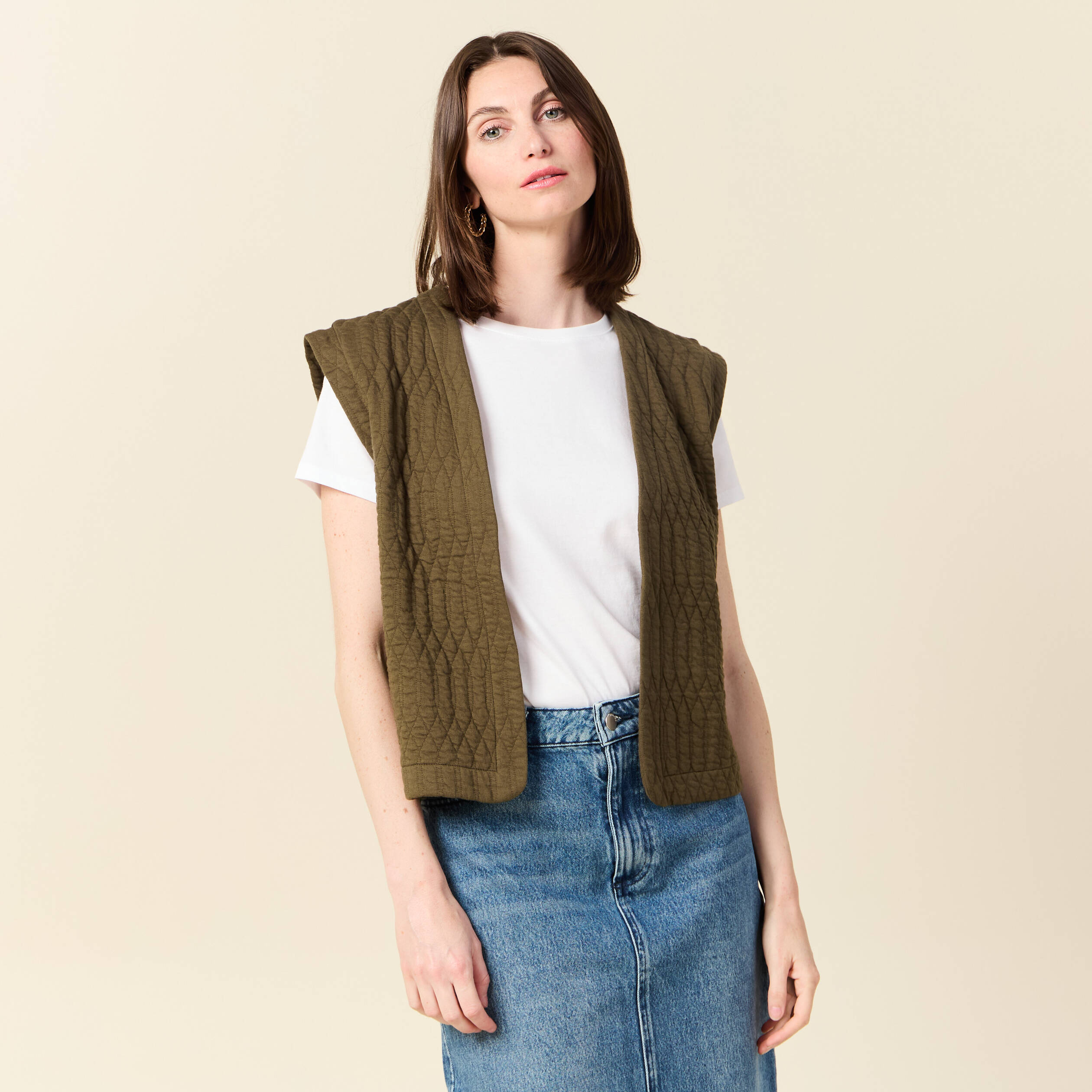 Gilet sans manche vert best sale