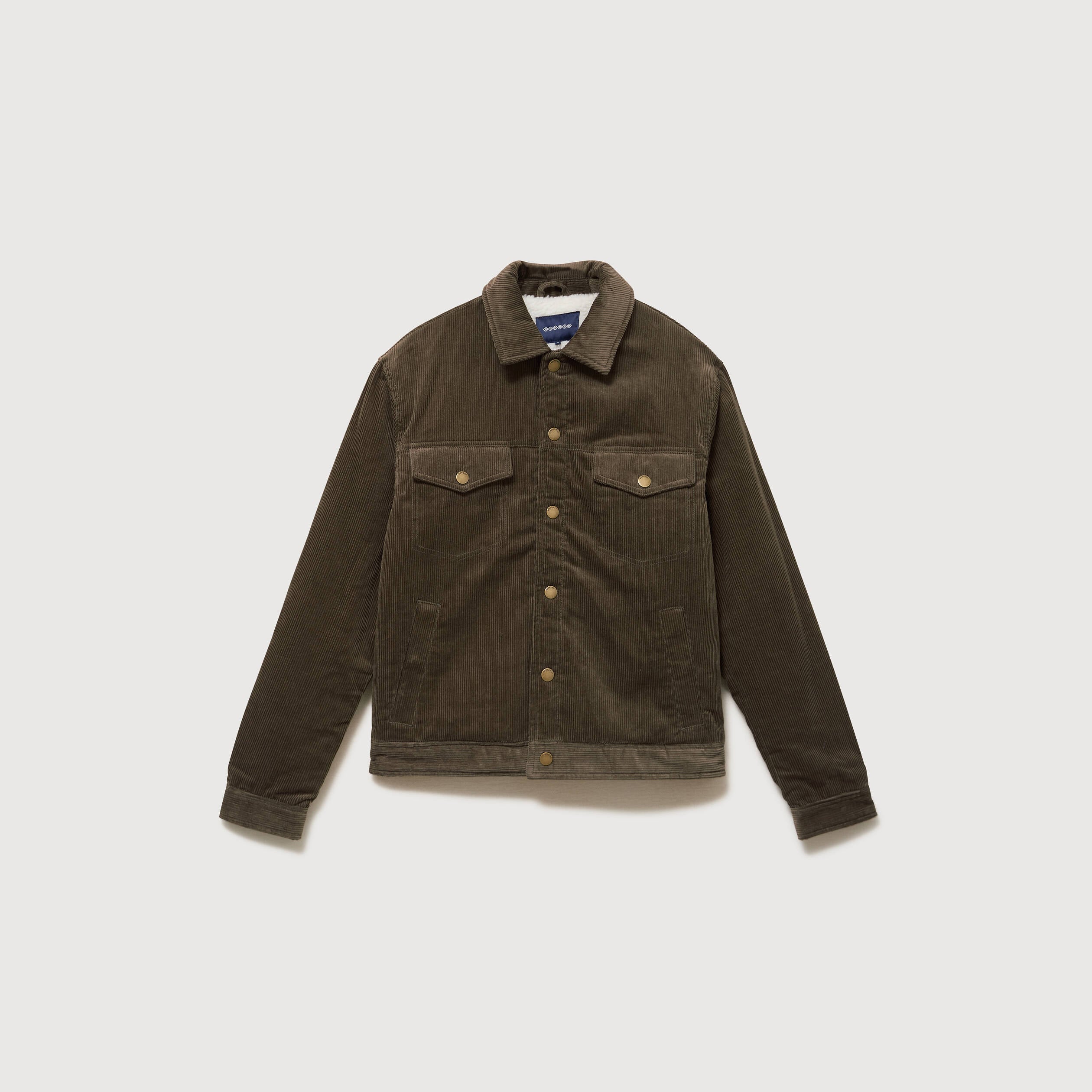 Blouson droit en velours manches longues taupe homme