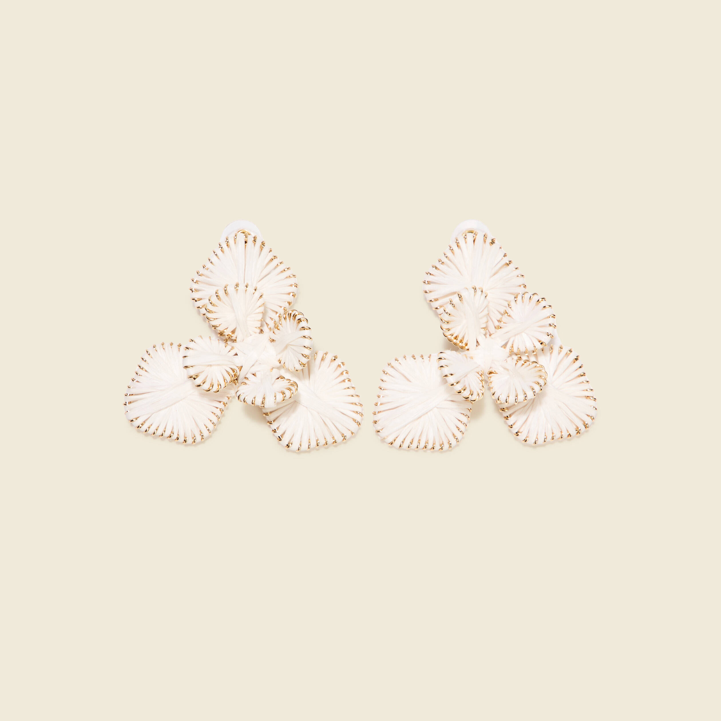 Boucles d'oreilles clous ecru femme