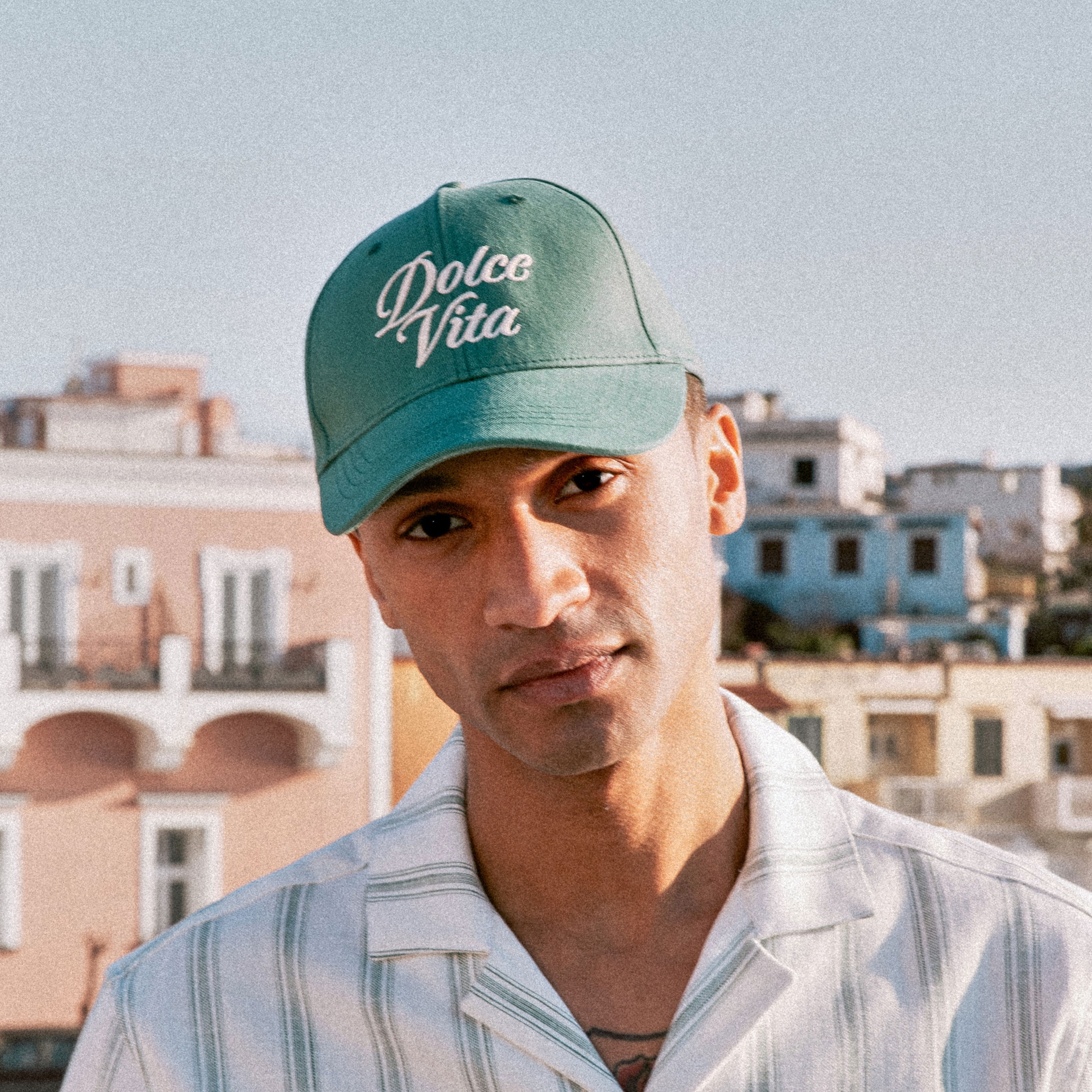 Casquette brodée vert homme