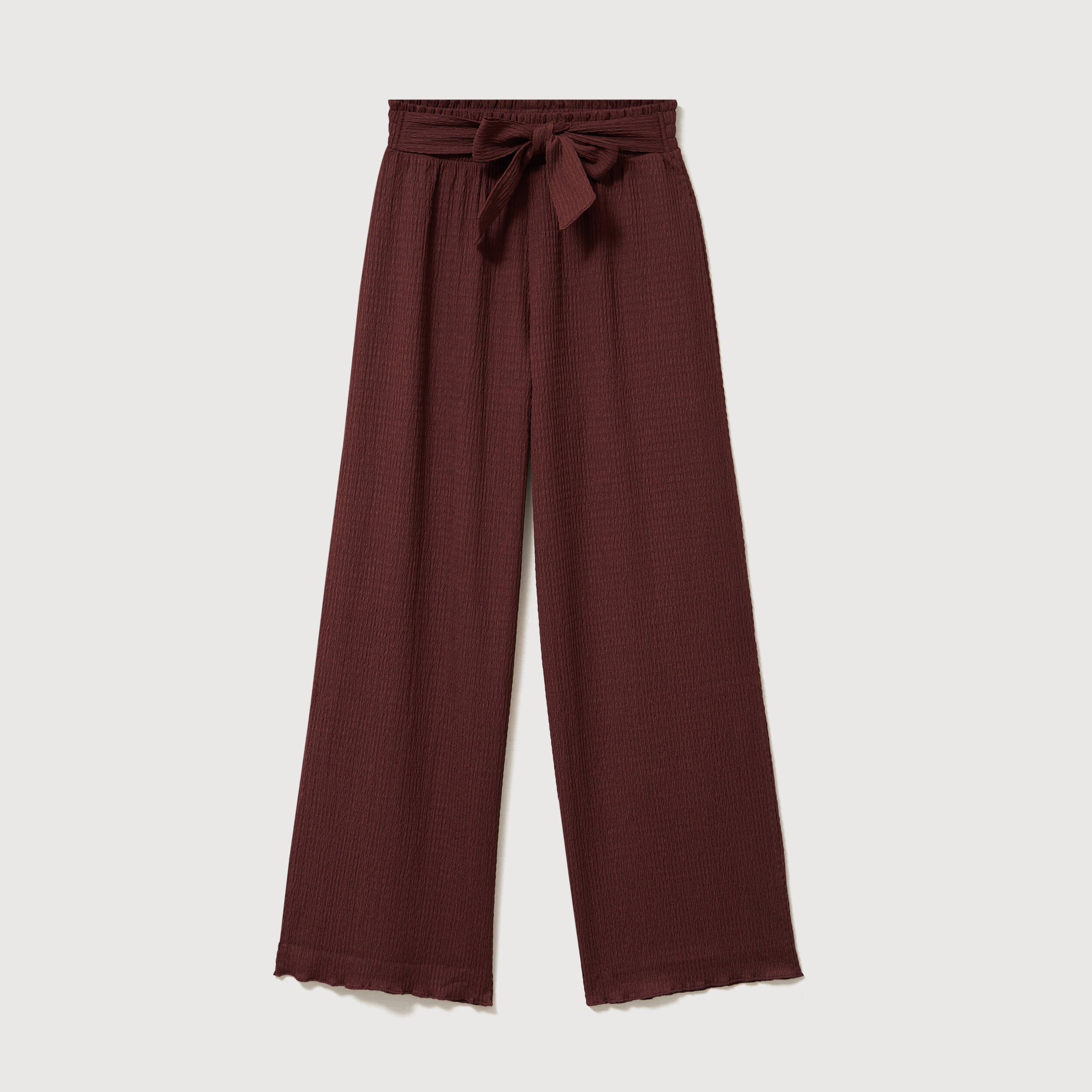 Pantalon loose avec ceinture marron cognac femme