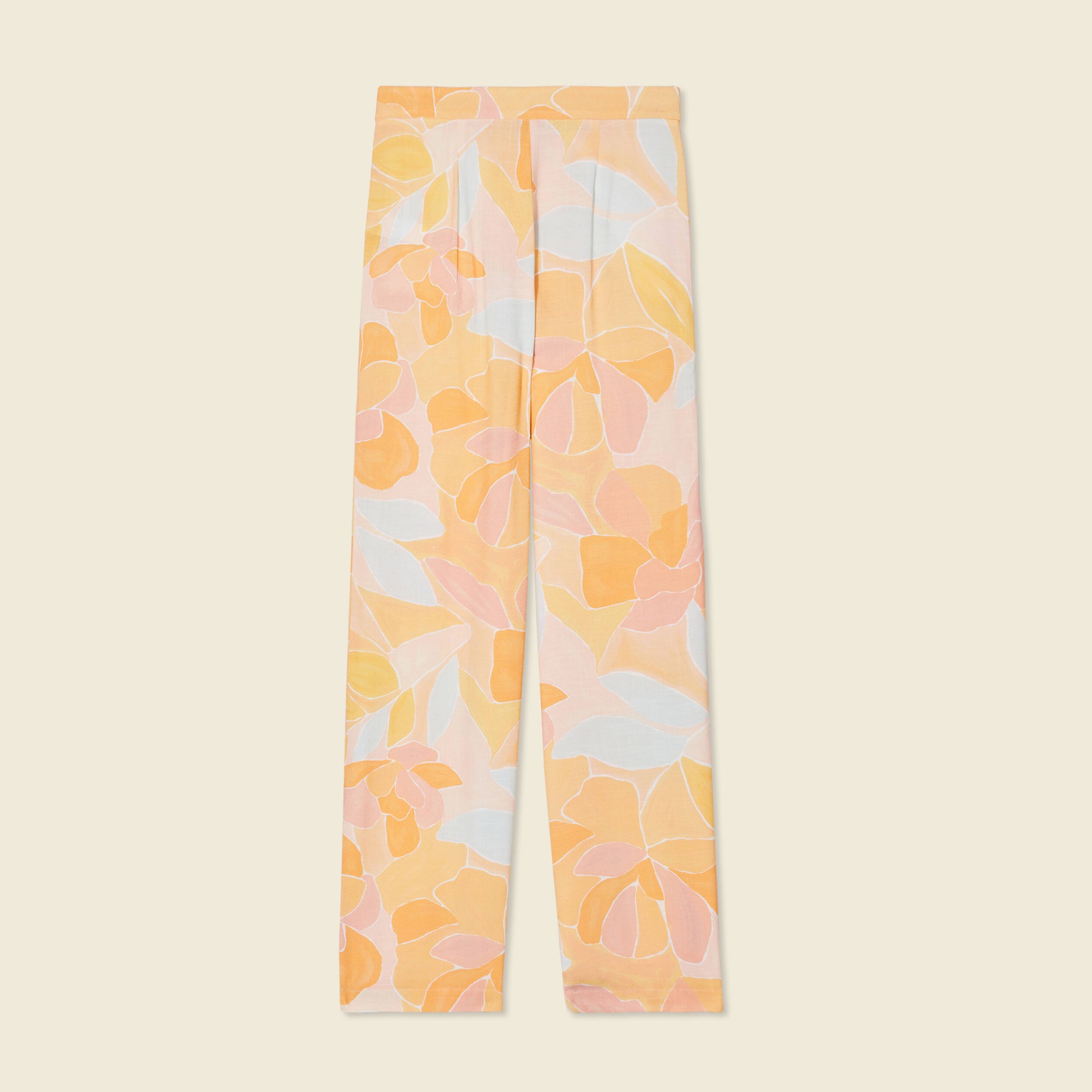 pantalon large fluide orange clair femme Pantalon large fluide orange clair femme