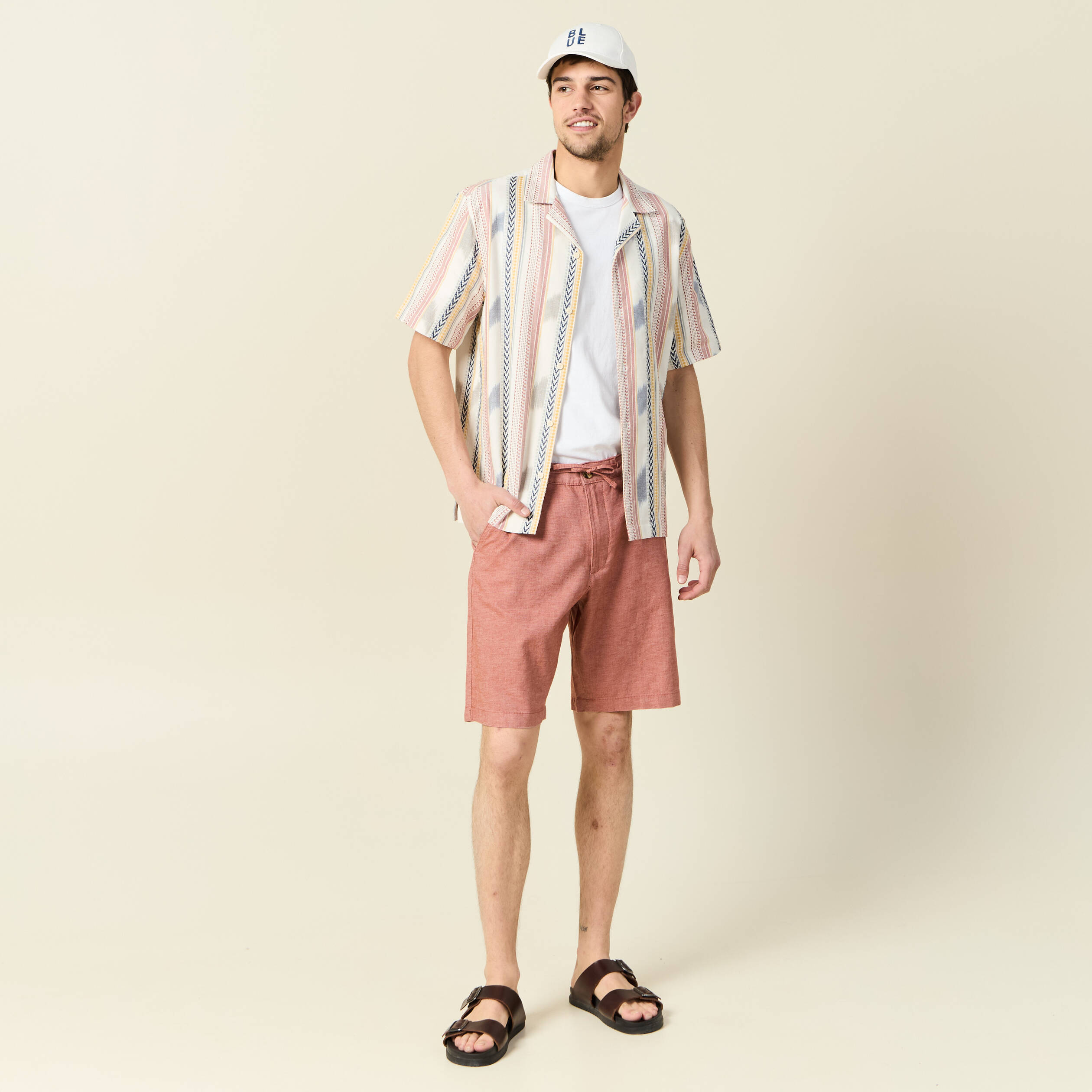 bermuda droit marron cognac homme Bermuda droit marron cognac homme