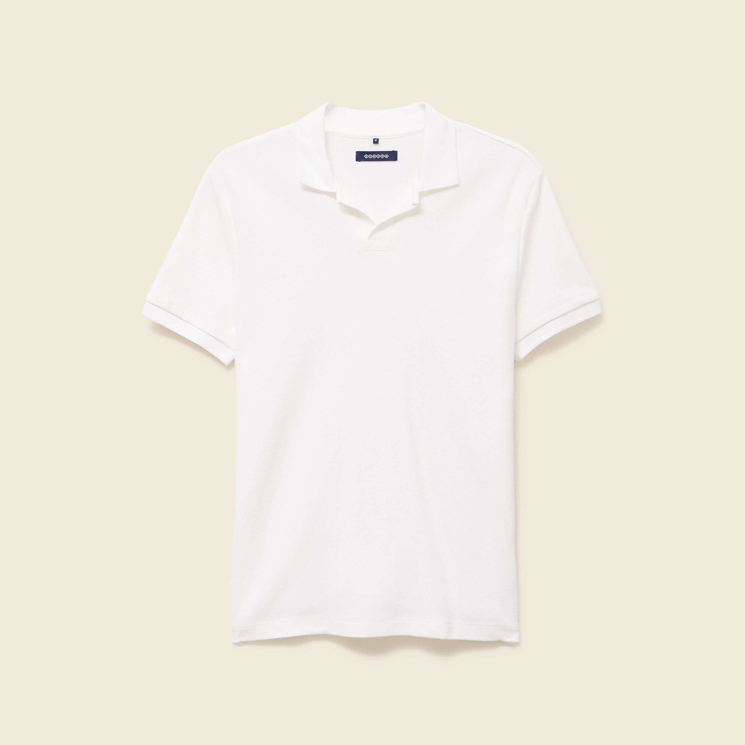 polo cintre manches courtes en coton blanc homme Polo cintré manches courtes en coton blanc homme