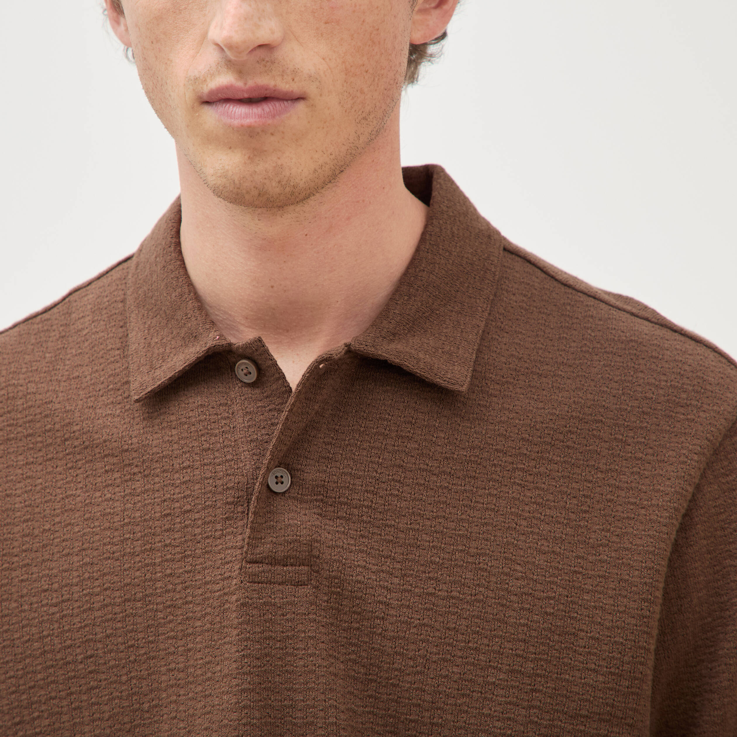 Polo manches courtes taupe homme