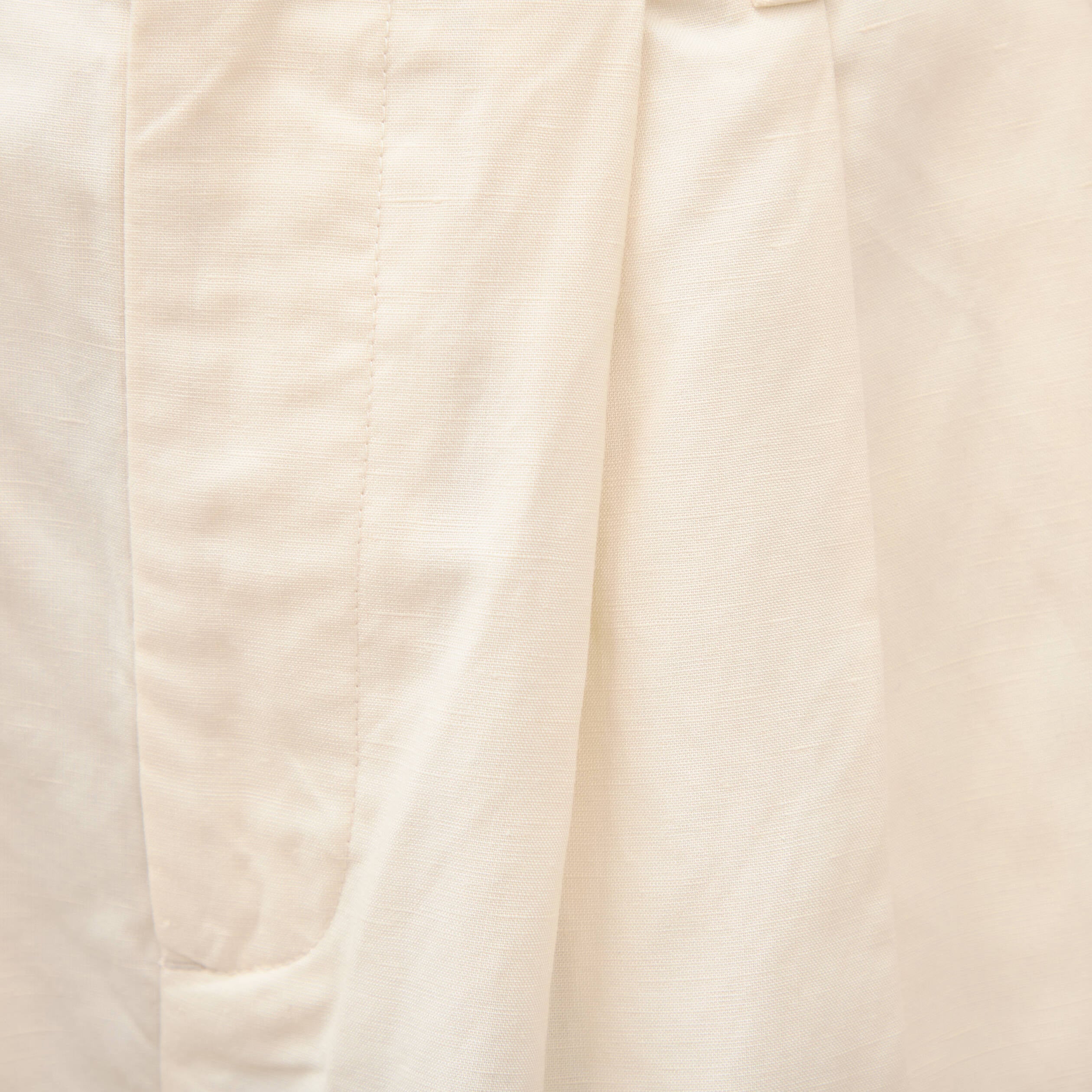Pantalon barrel coupe loose taille haute ecru femme
