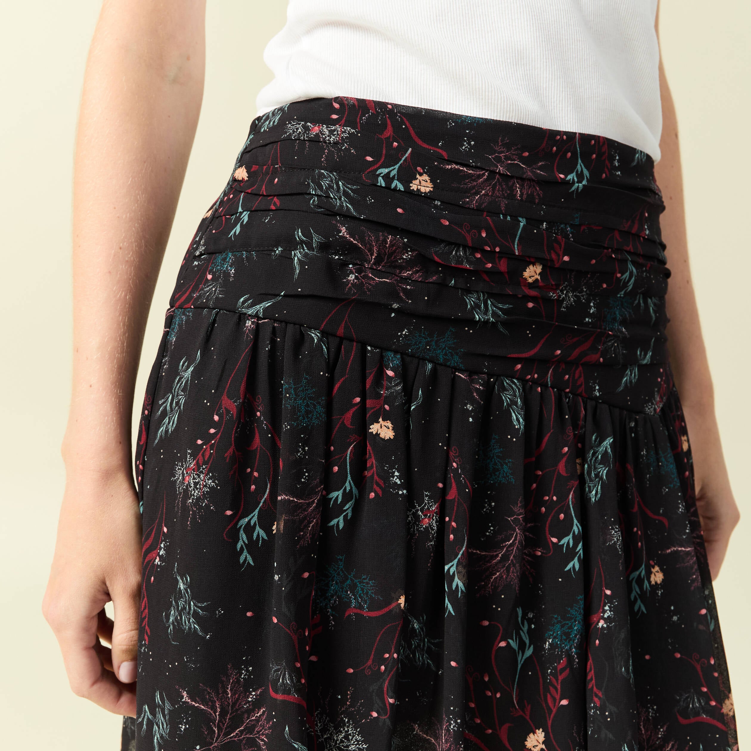 Jupe avec doublure noir femme
