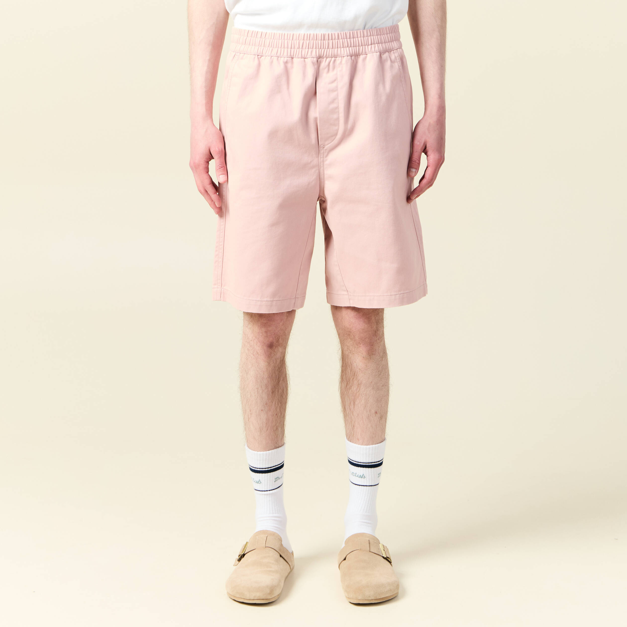 Bermuda droit rose pastel homme