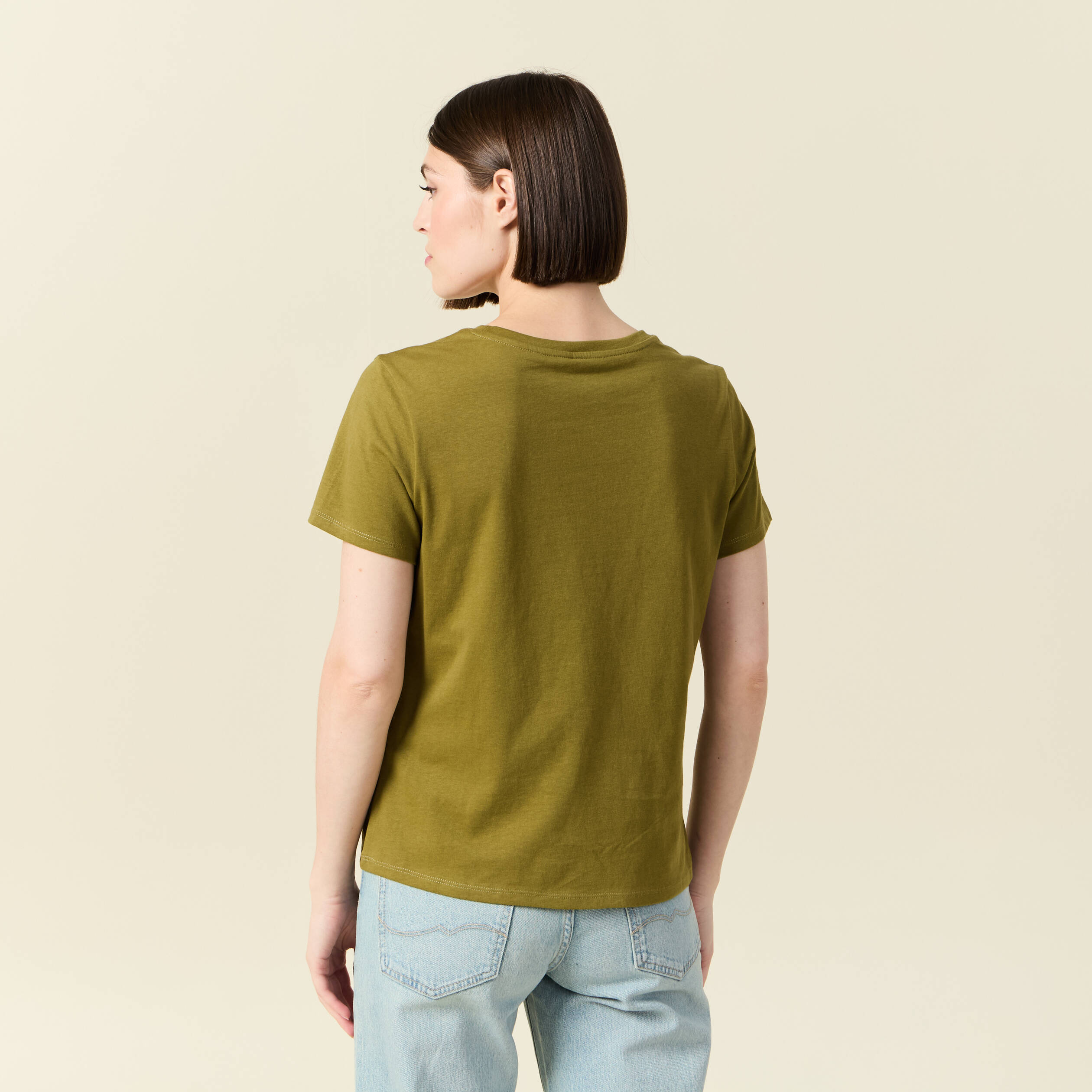 t shirt manches courtes vert kaki femme T-shirt manches courtes vert kaki femme