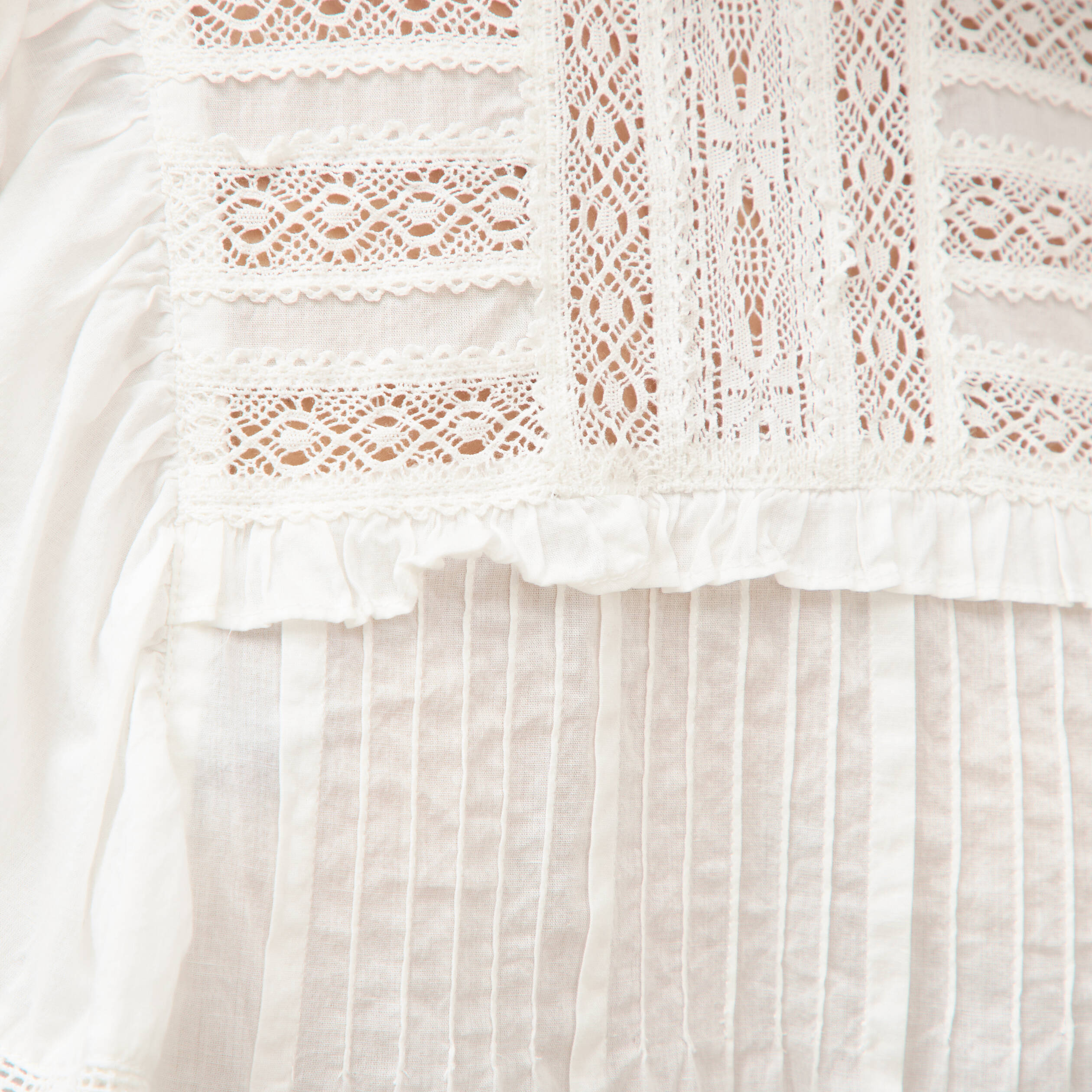 Blouse ample col montant manches courtes ecru femme