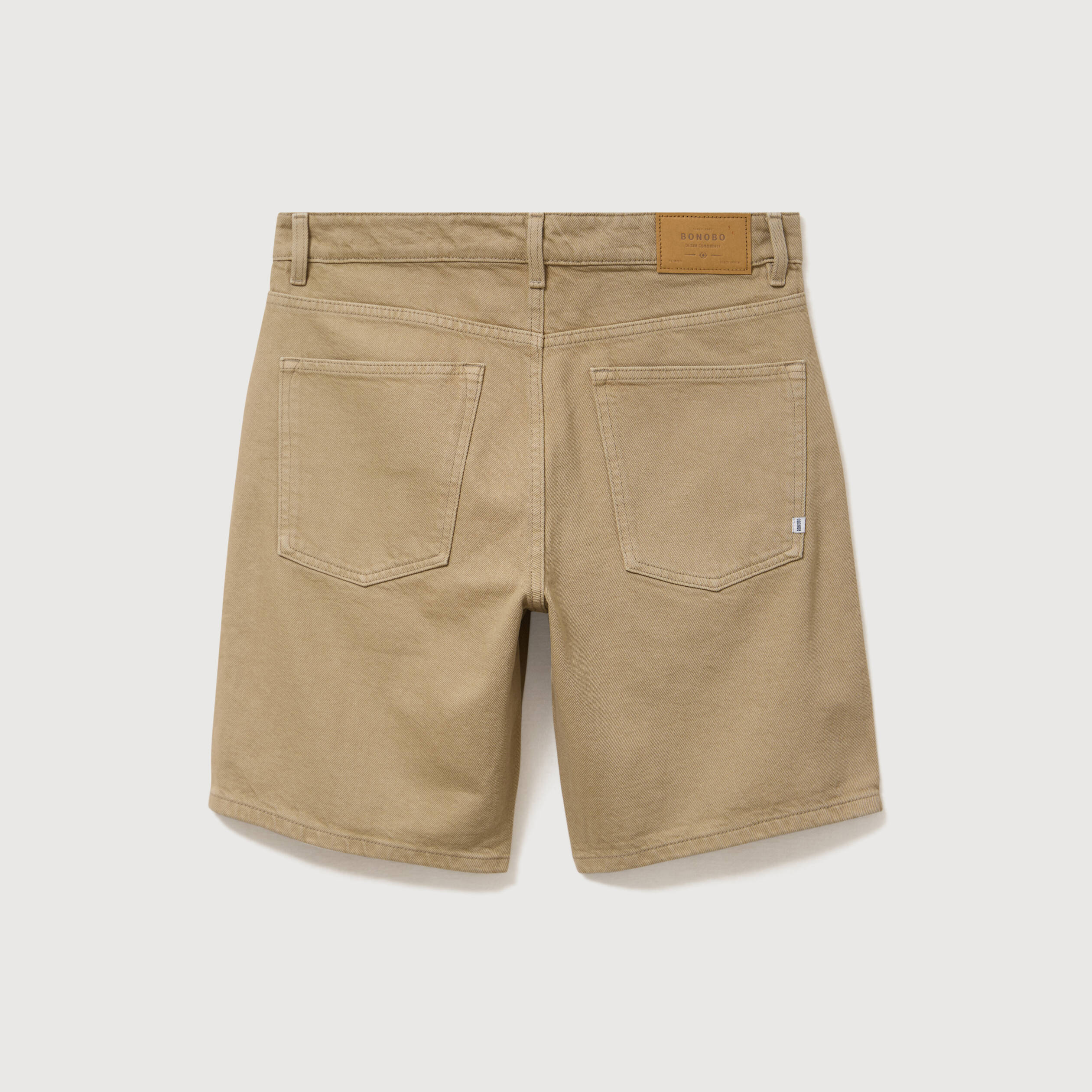 Bermuda en jean coton beige homme
