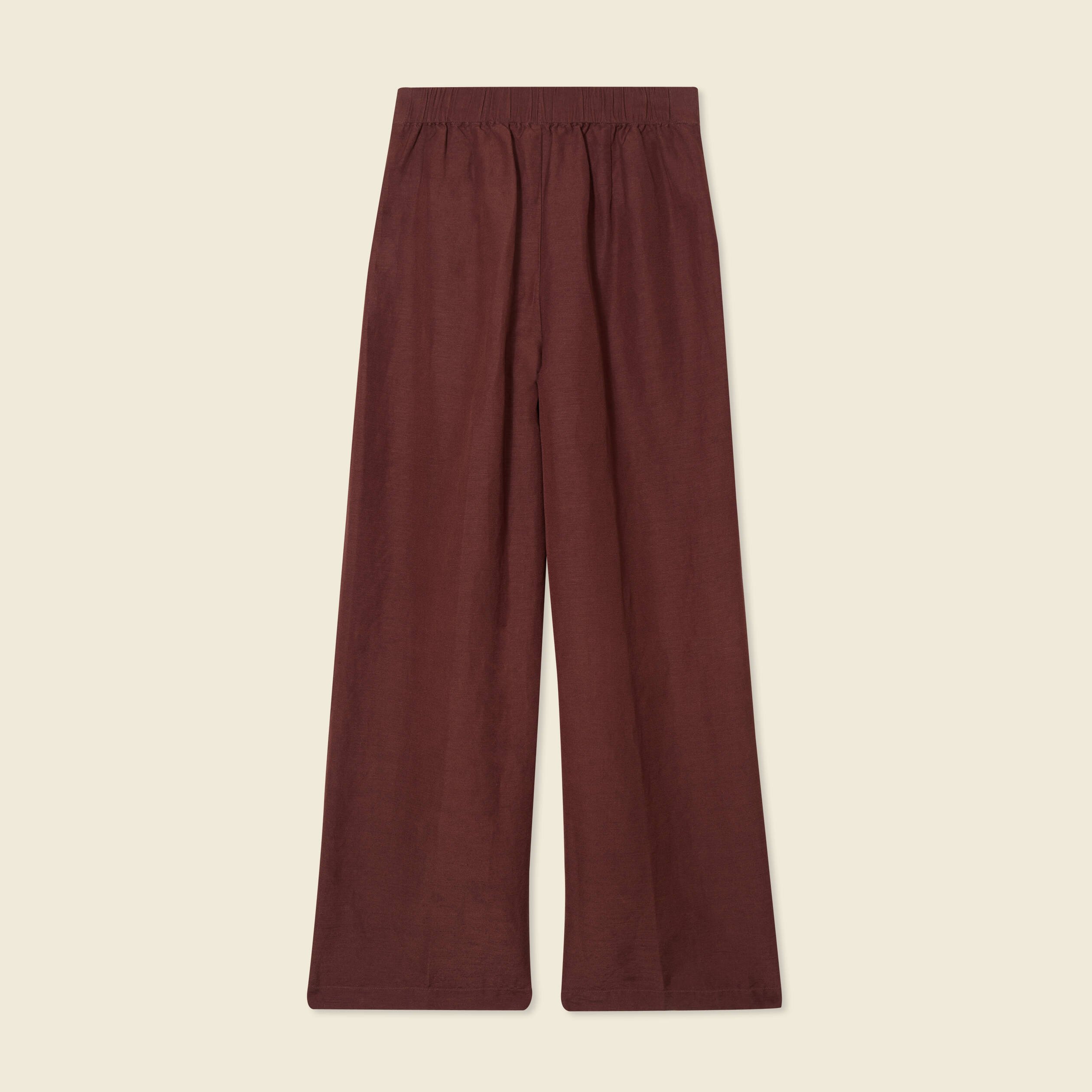 pantalon large fluide bordeaux femme Pantalon large fluide bordeaux femme